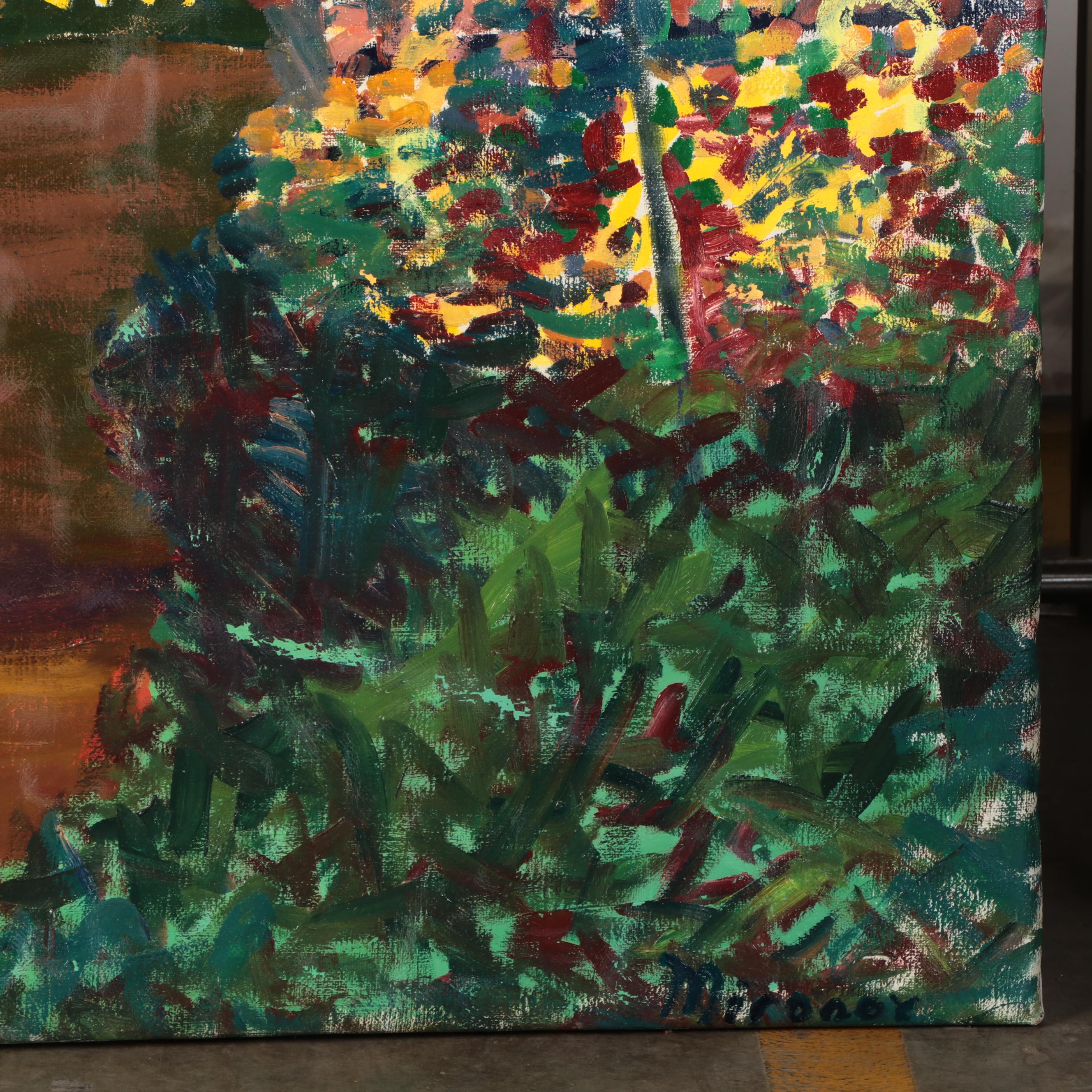 Jerald Mironov Large-Scale Abstract Landscape Oil Painting, Late 20th Century