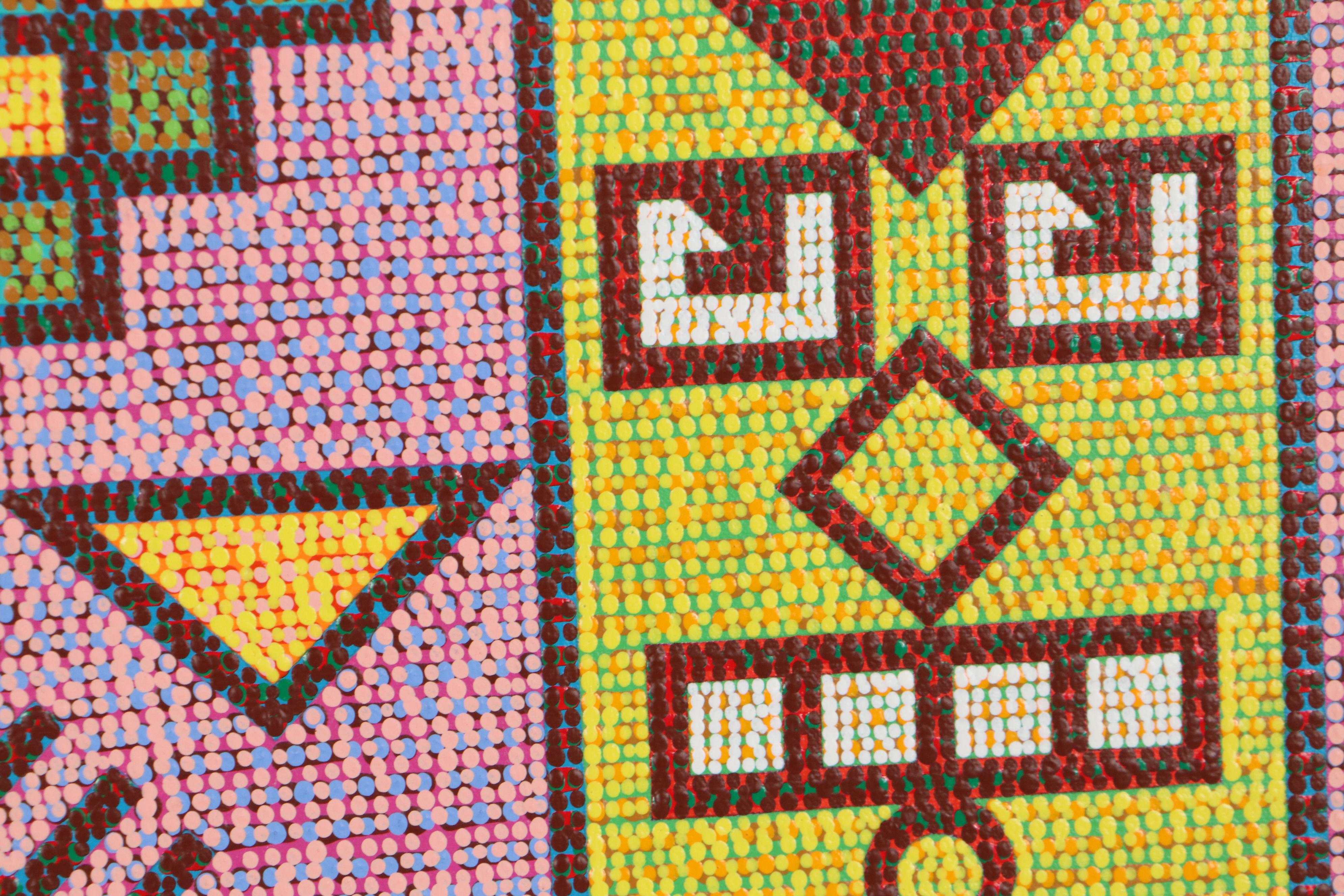 Jerry Kellems Abstract Geometric Acrylic Painting, 21st Century