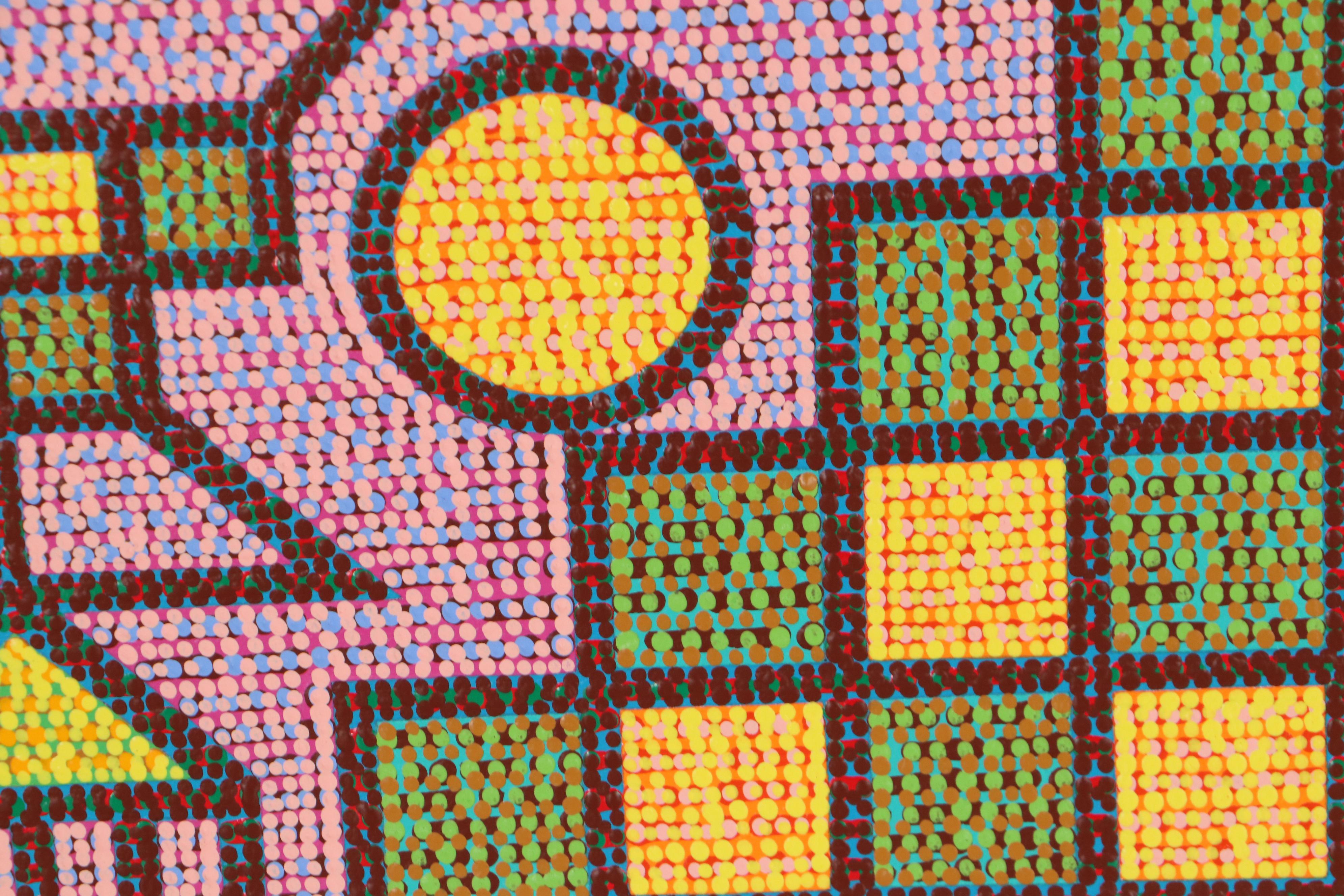 Jerry Kellems Abstract Geometric Acrylic Painting, 21st Century