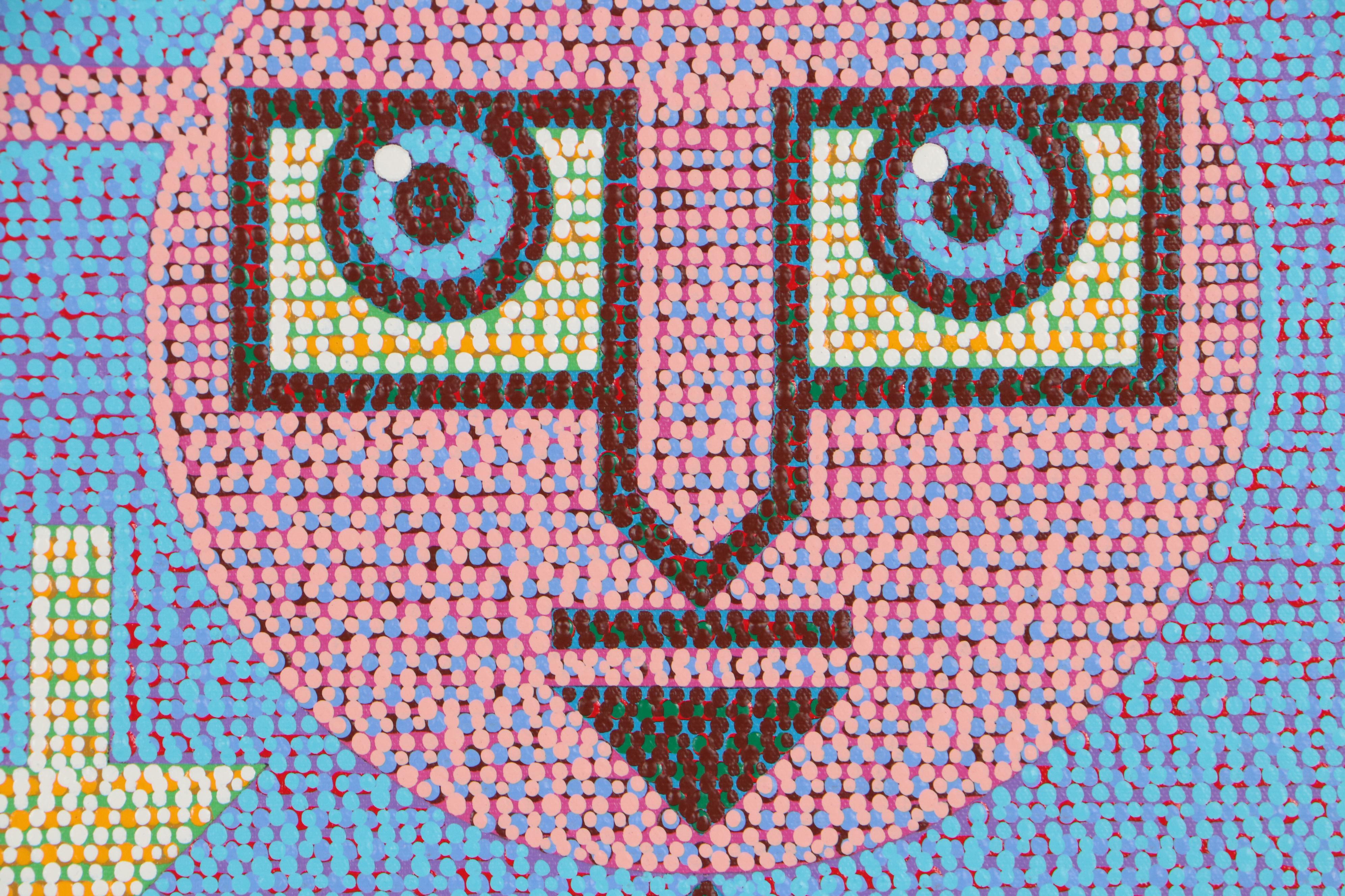 Jerry Kellems Abstract Geometric Acrylic Painting, 21st Century