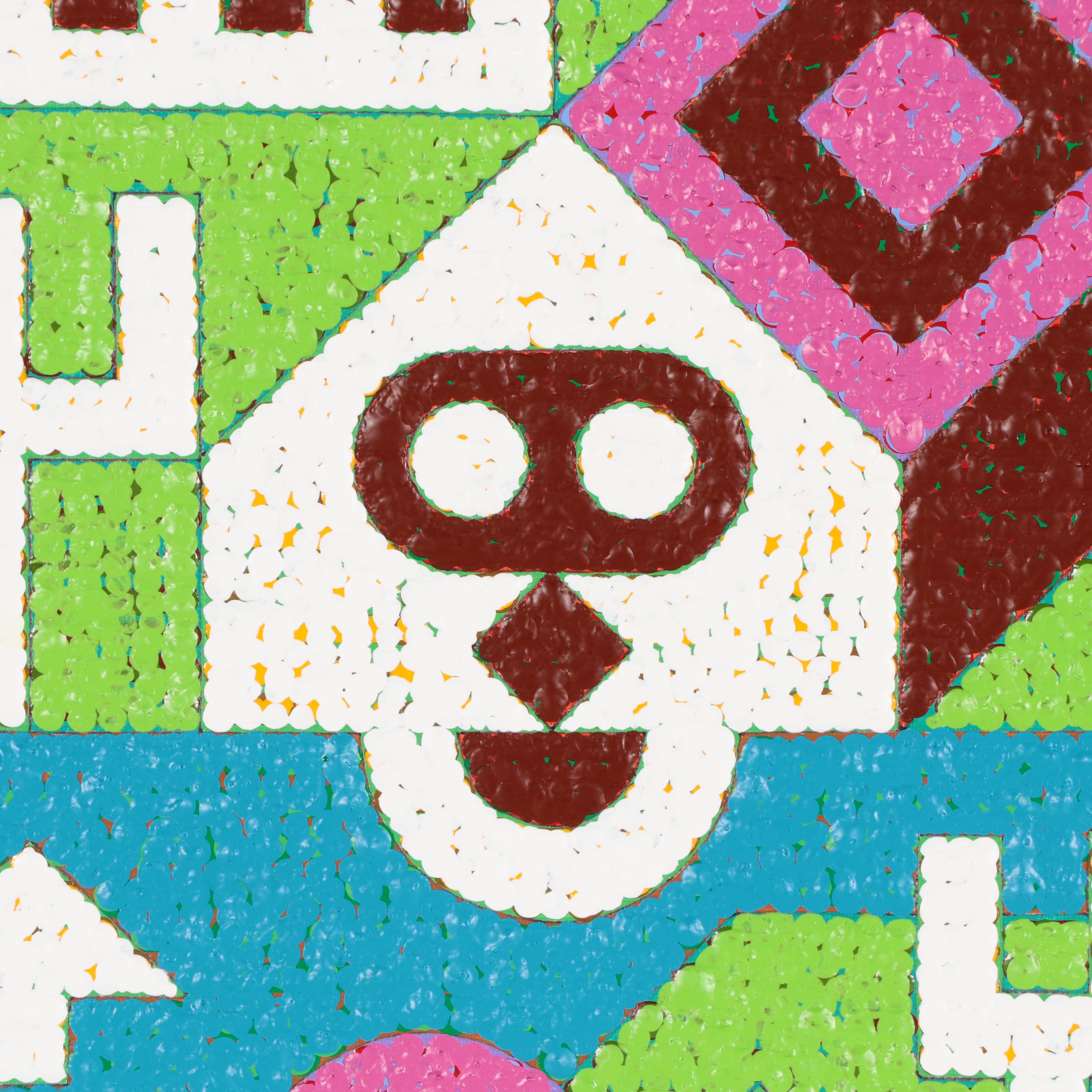 Jerry Kellems Abstract Geometric Acrylic Painting, 21st Century