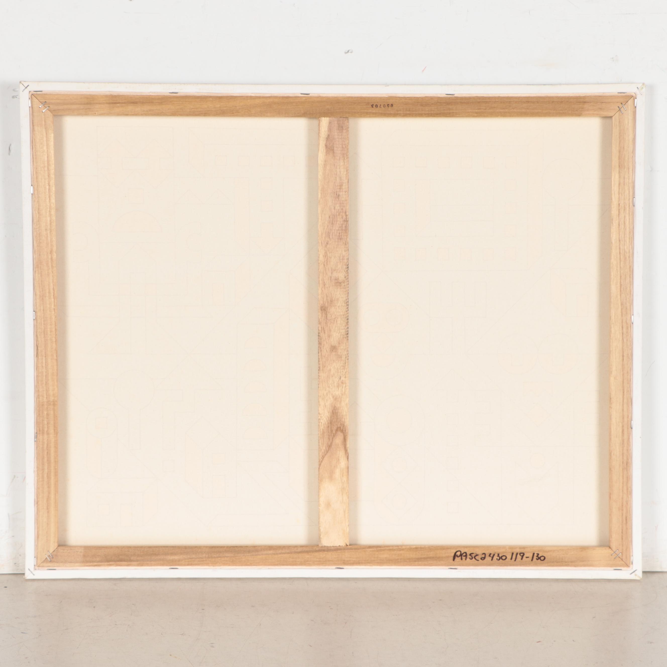 Jerry Kellems Abstract Geometric Acrylic Painting, 21st Century