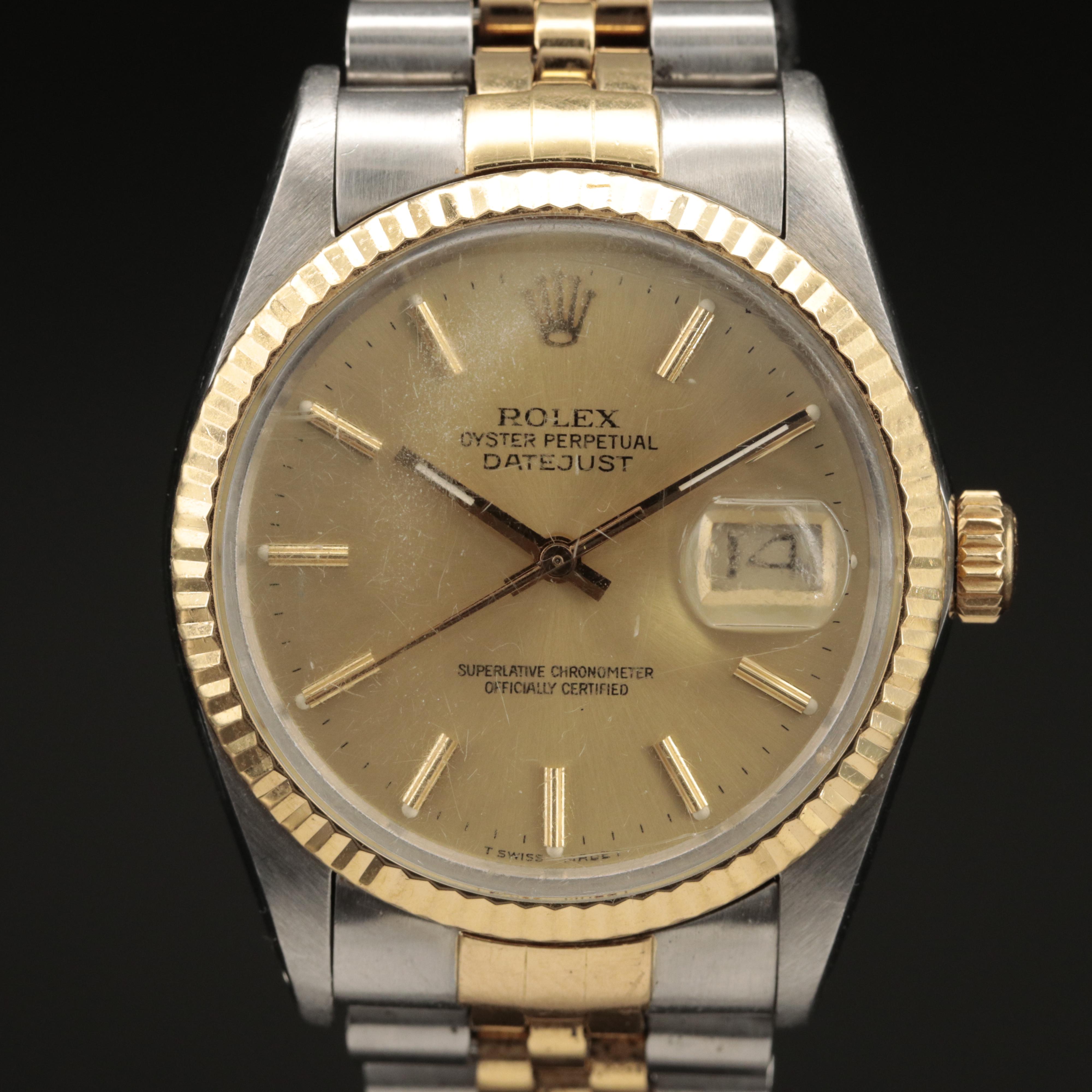 1984 Rolex Datejust 18K and Stainless Steel Watch