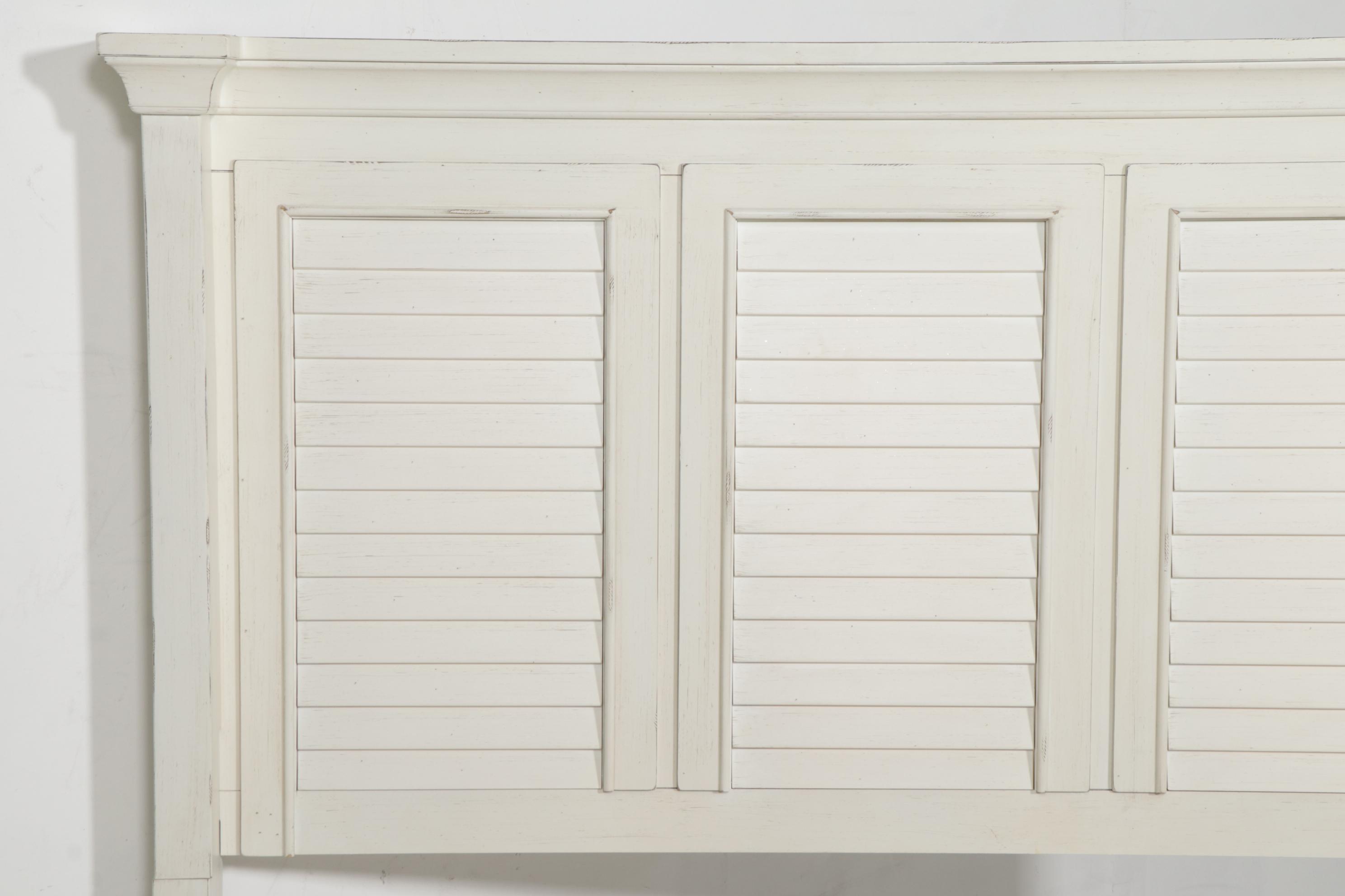 Folio 21 "Stoney Creek" Painted Wood Queen Size Bed Frame and Nightstand, 2013