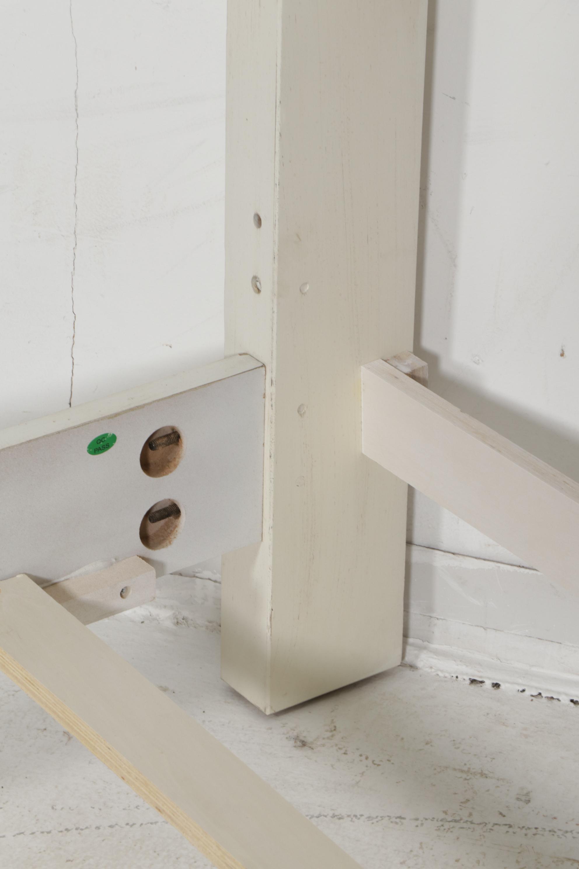 Folio 21 "Stoney Creek" Painted Wood Queen Size Bed Frame and Nightstand, 2013