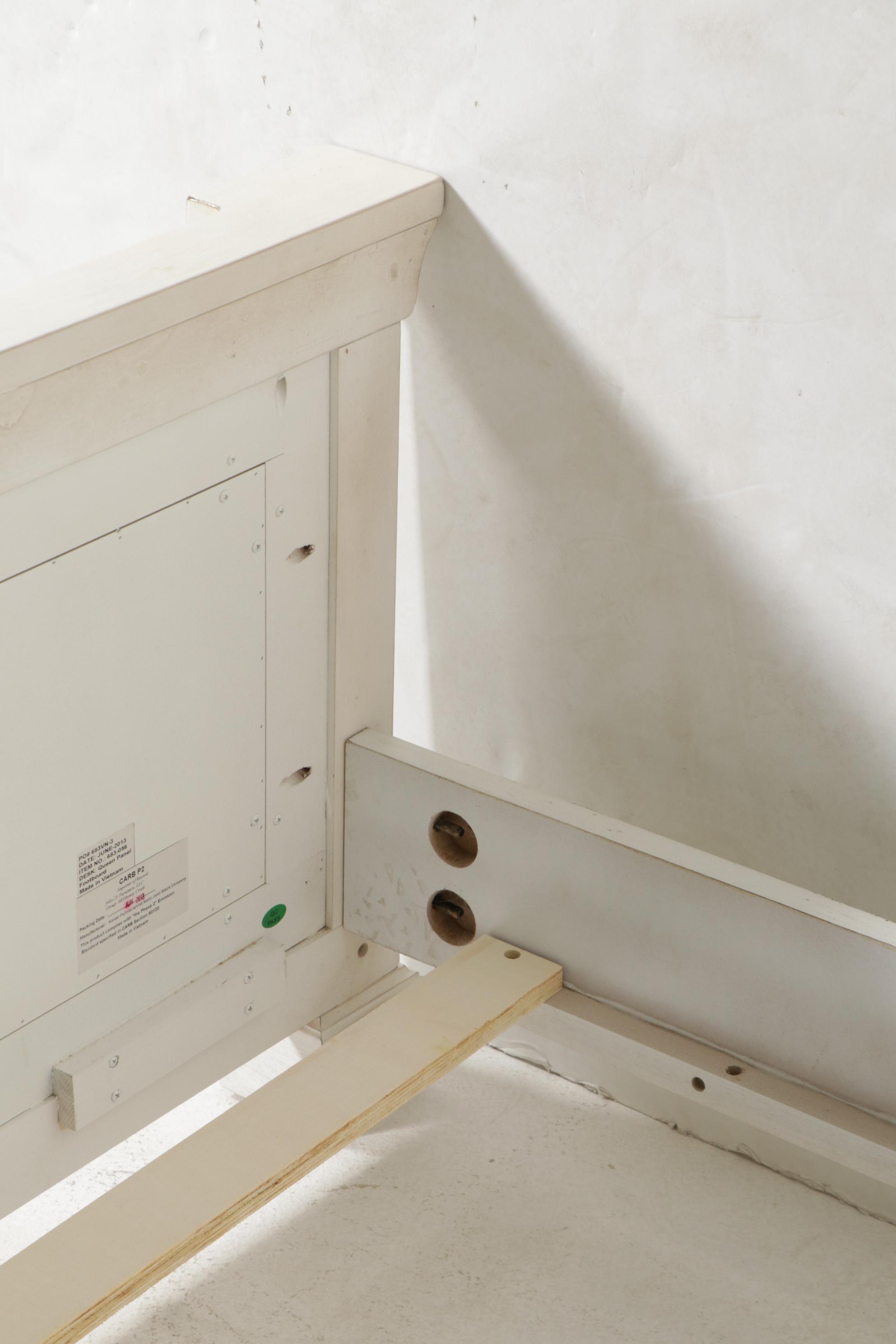 Folio 21 "Stoney Creek" Painted Wood Queen Size Bed Frame and Nightstand, 2013