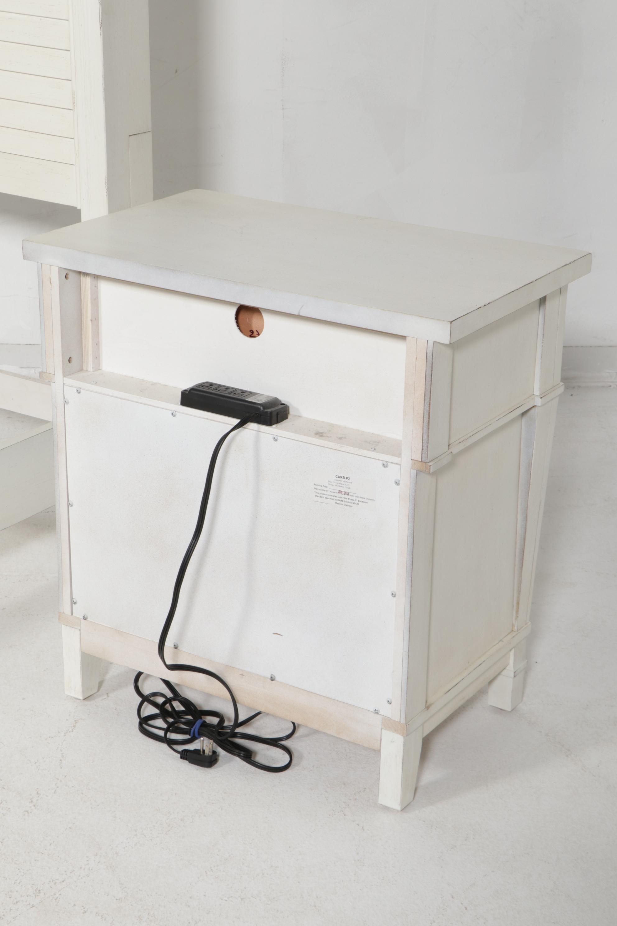 Folio 21 "Stoney Creek" Painted Wood Queen Size Bed Frame and Nightstand, 2013