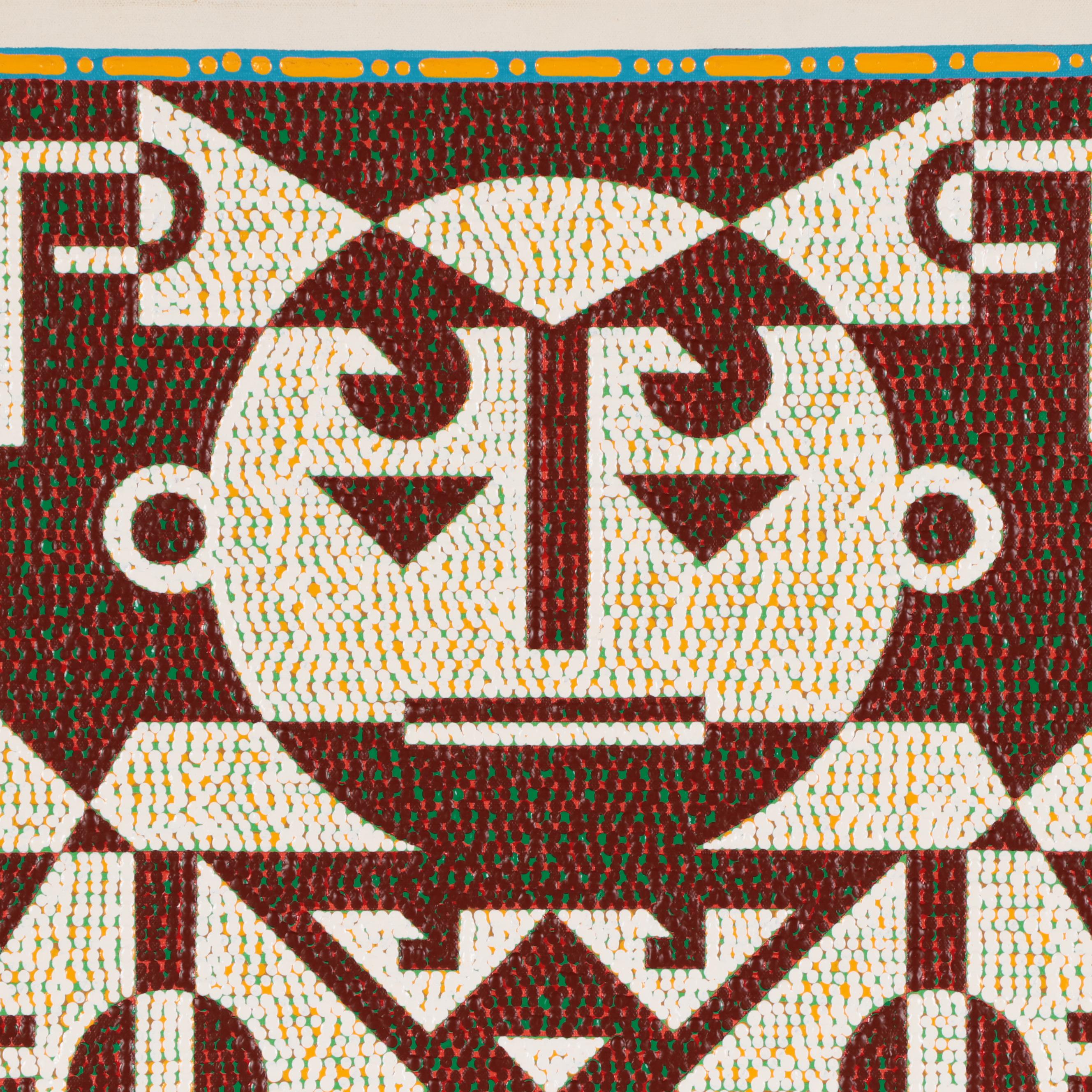 Jerry Kellems Geometric Figural Acrylic Painting, 21st Century