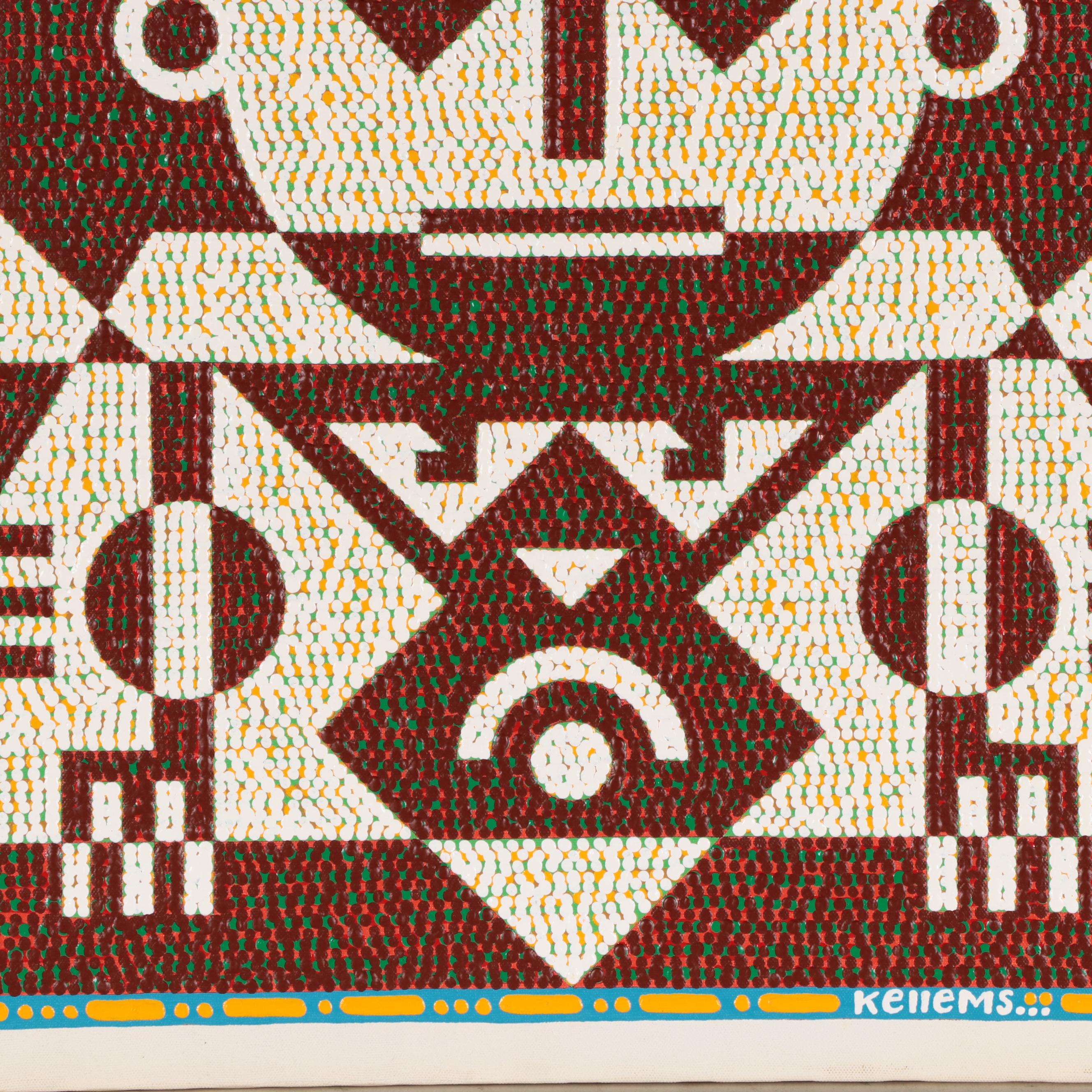 Jerry Kellems Geometric Figural Acrylic Painting, 21st Century