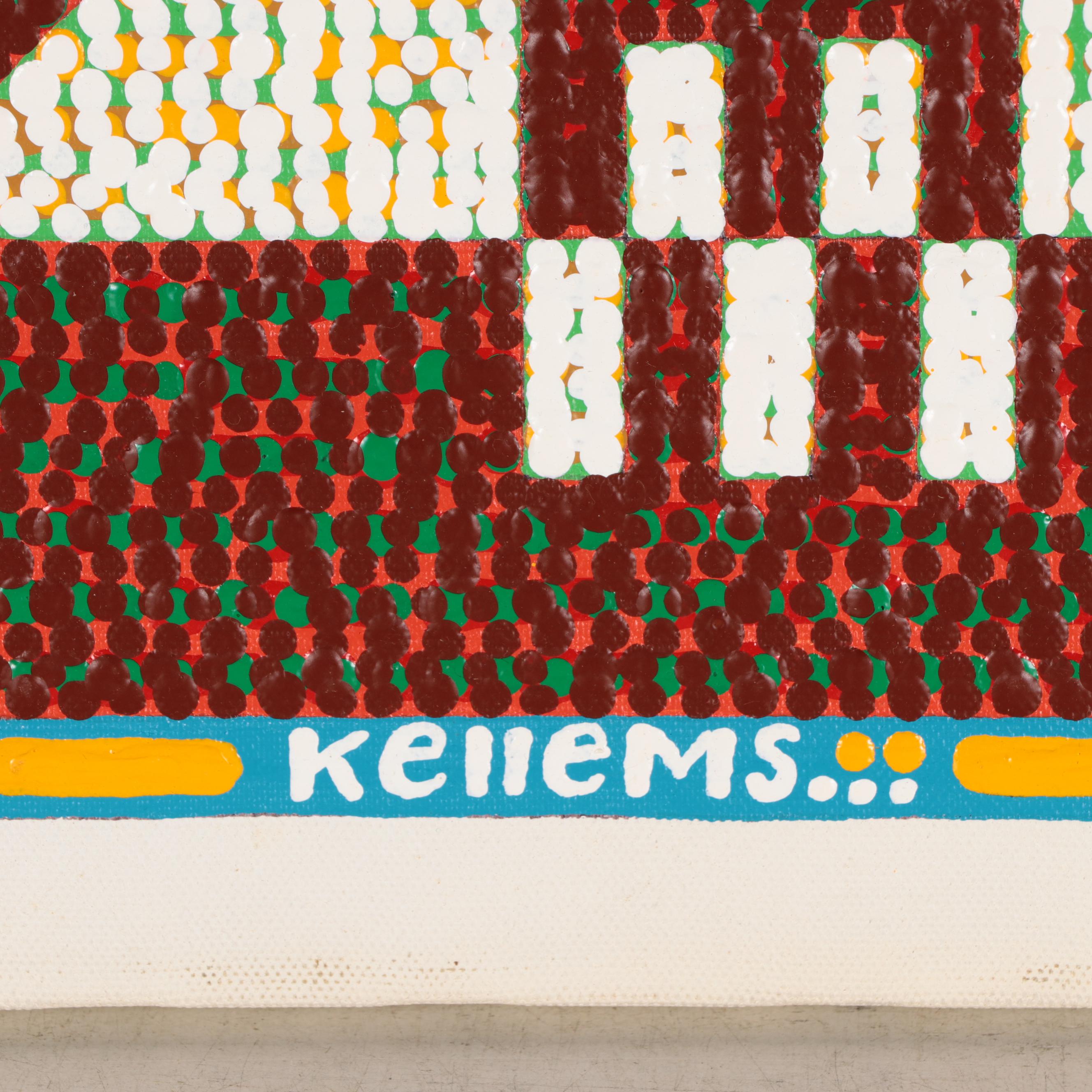 Jerry Kellems Geometric Figural Acrylic Painting, 21st Century