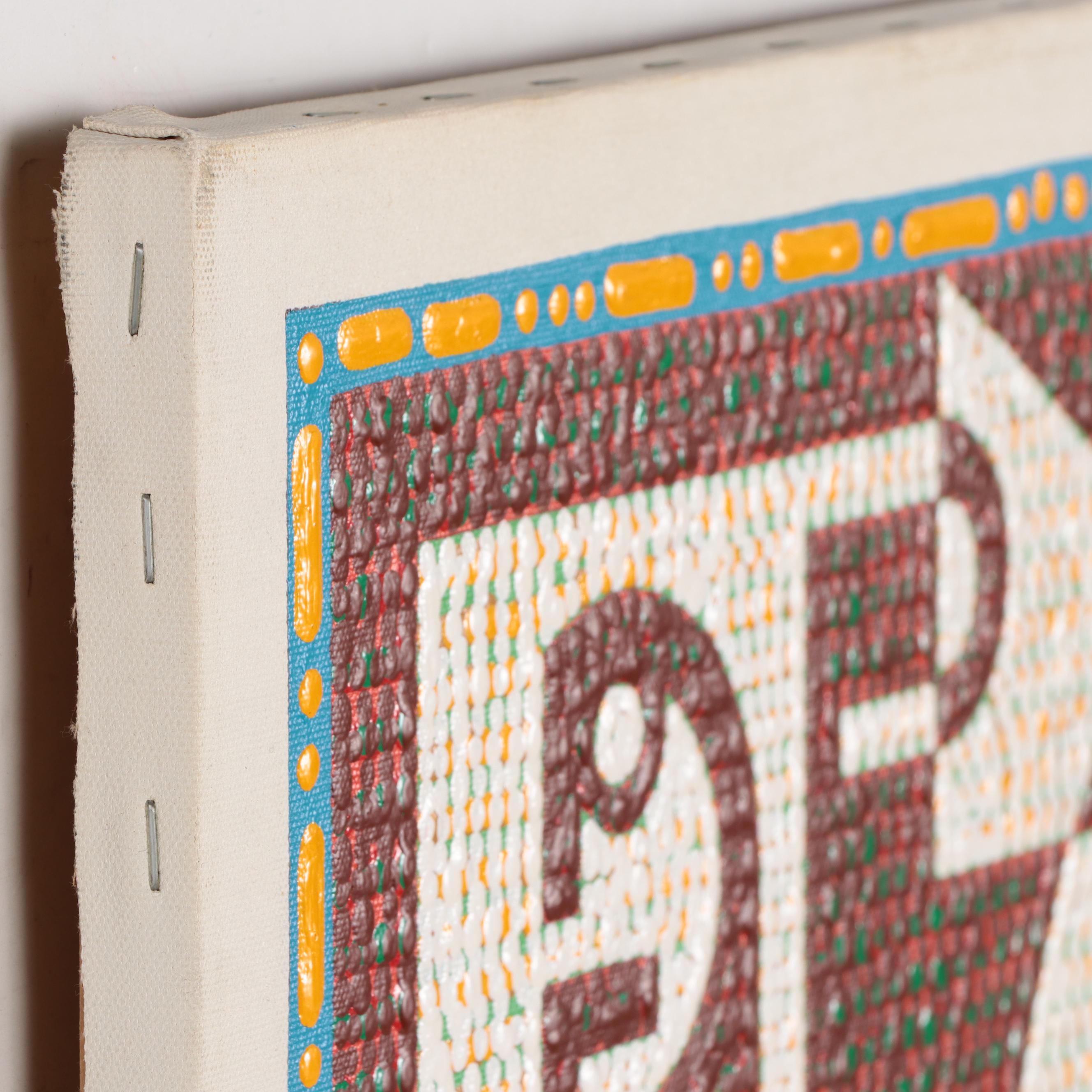 Jerry Kellems Geometric Figural Acrylic Painting, 21st Century