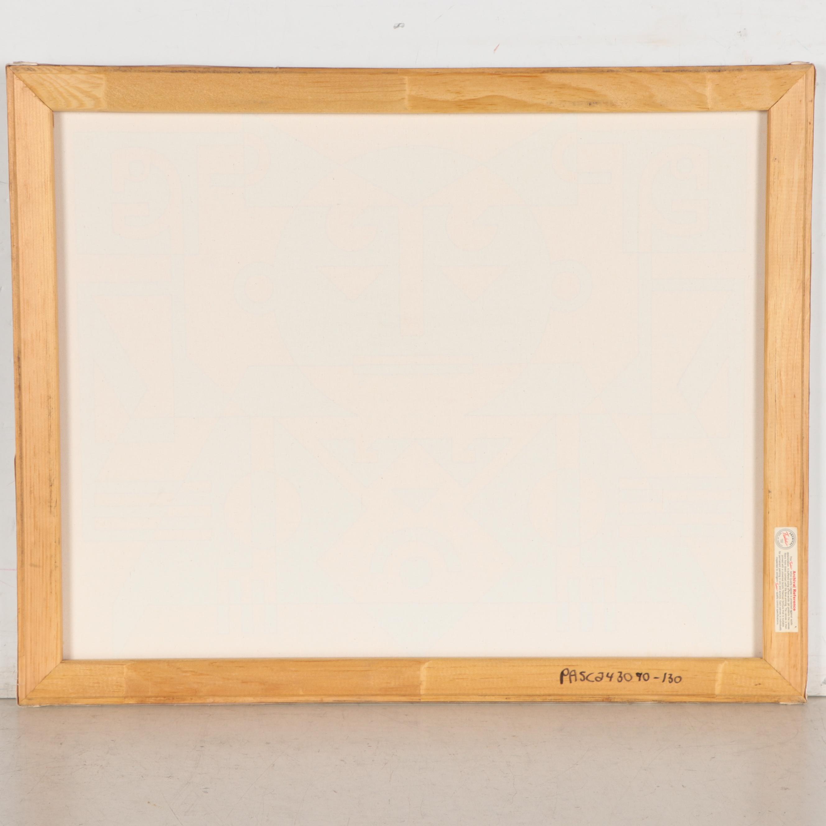 Jerry Kellems Geometric Figural Acrylic Painting, 21st Century