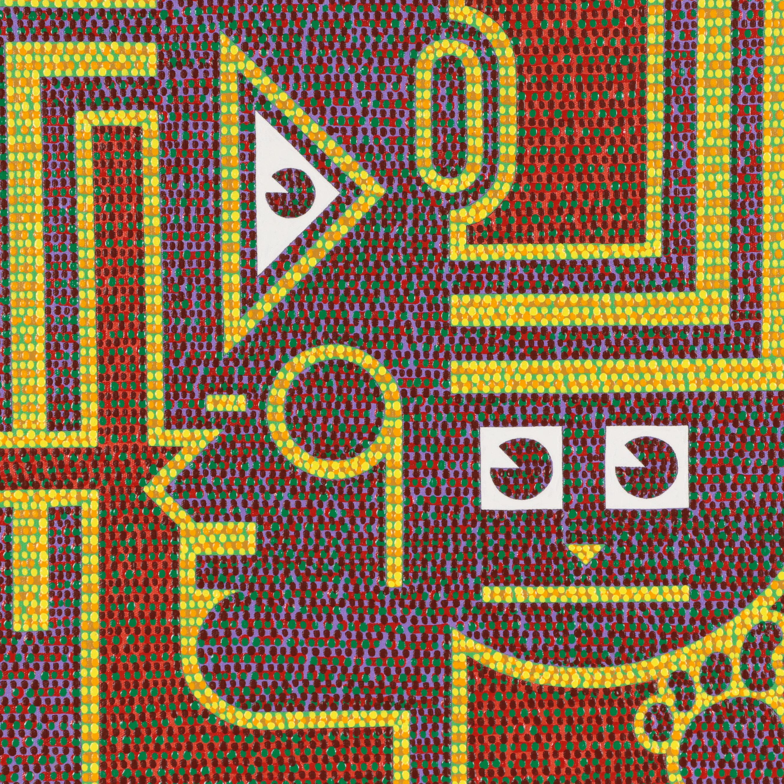 Jerry Kellems Acrylic Painting of Abstract Figures