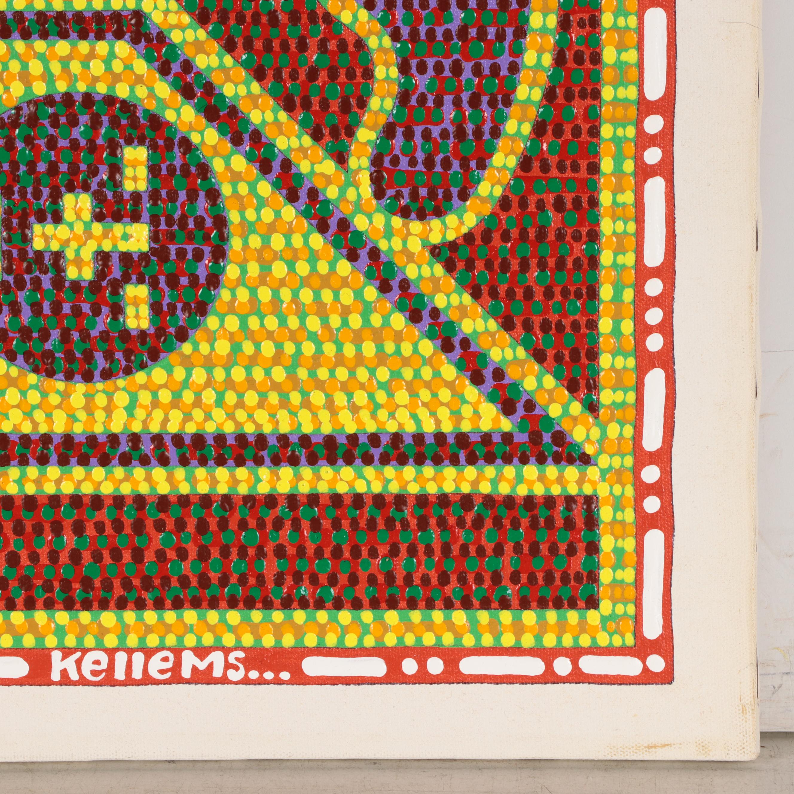 Jerry Kellems Acrylic Painting of Abstract Figures