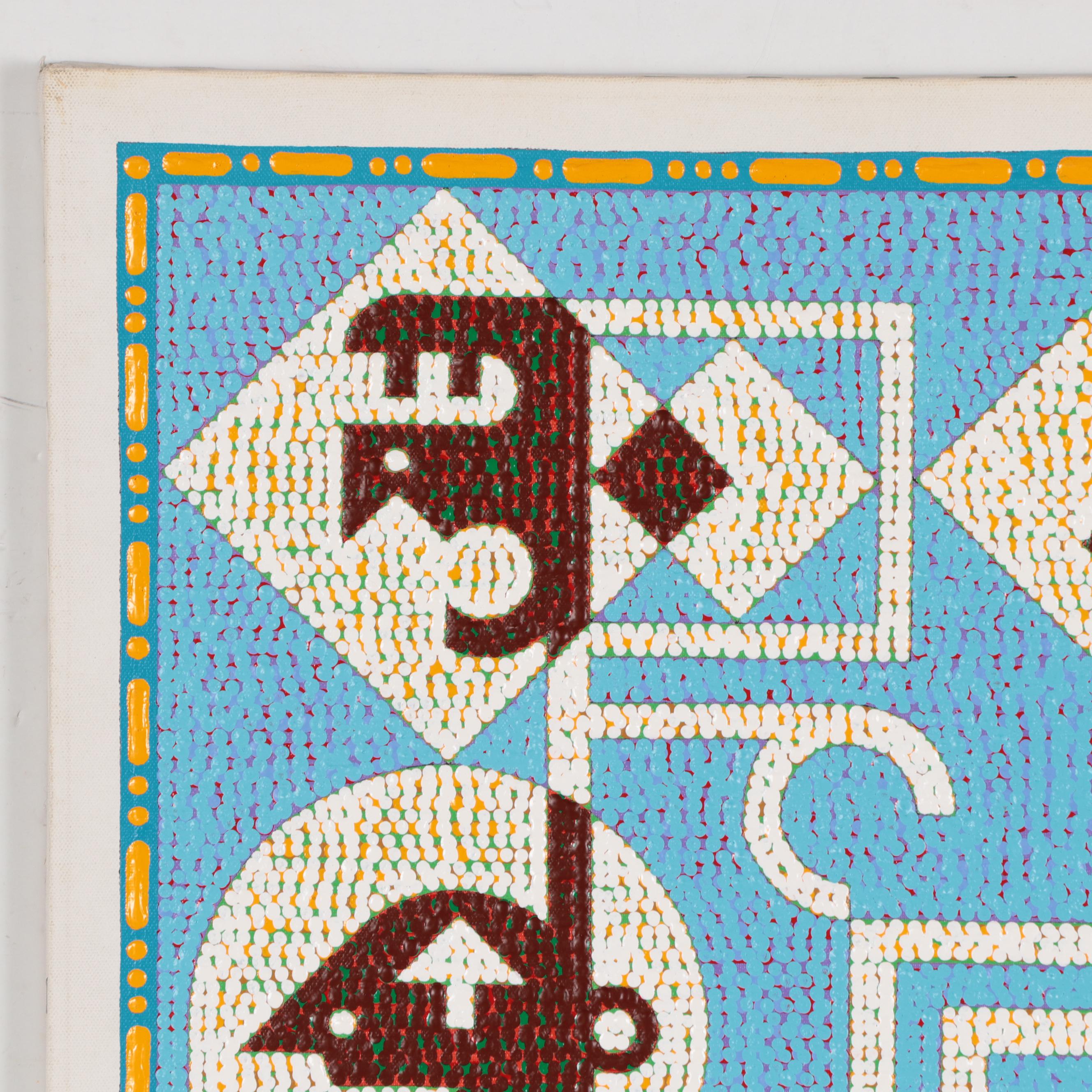 Jerry Kellems Acrylic Painting of Abstract Figures