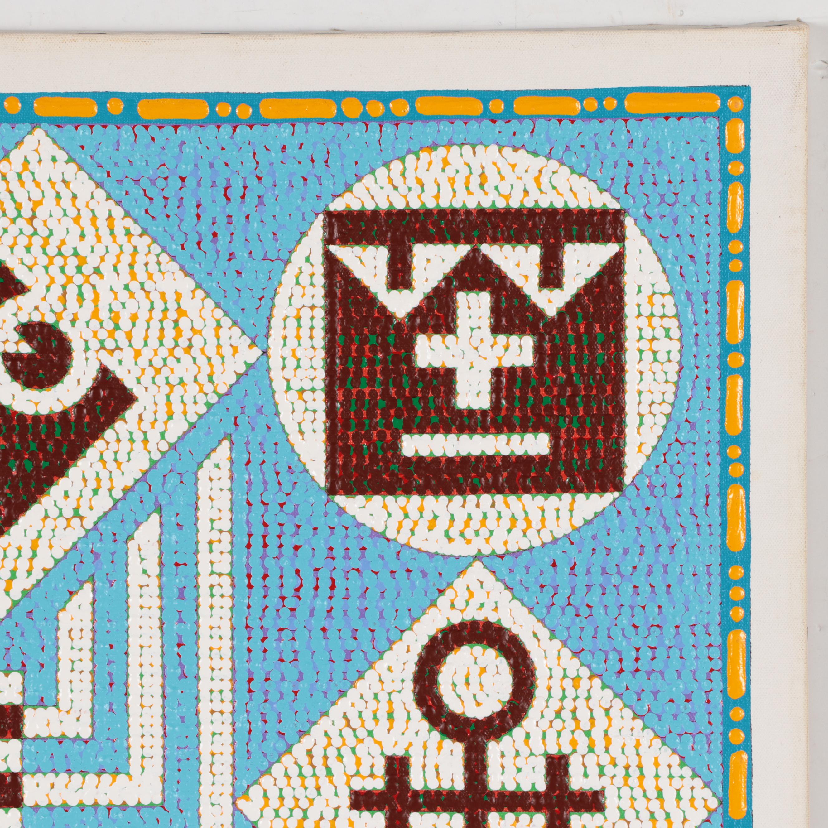 Jerry Kellems Acrylic Painting of Abstract Figures