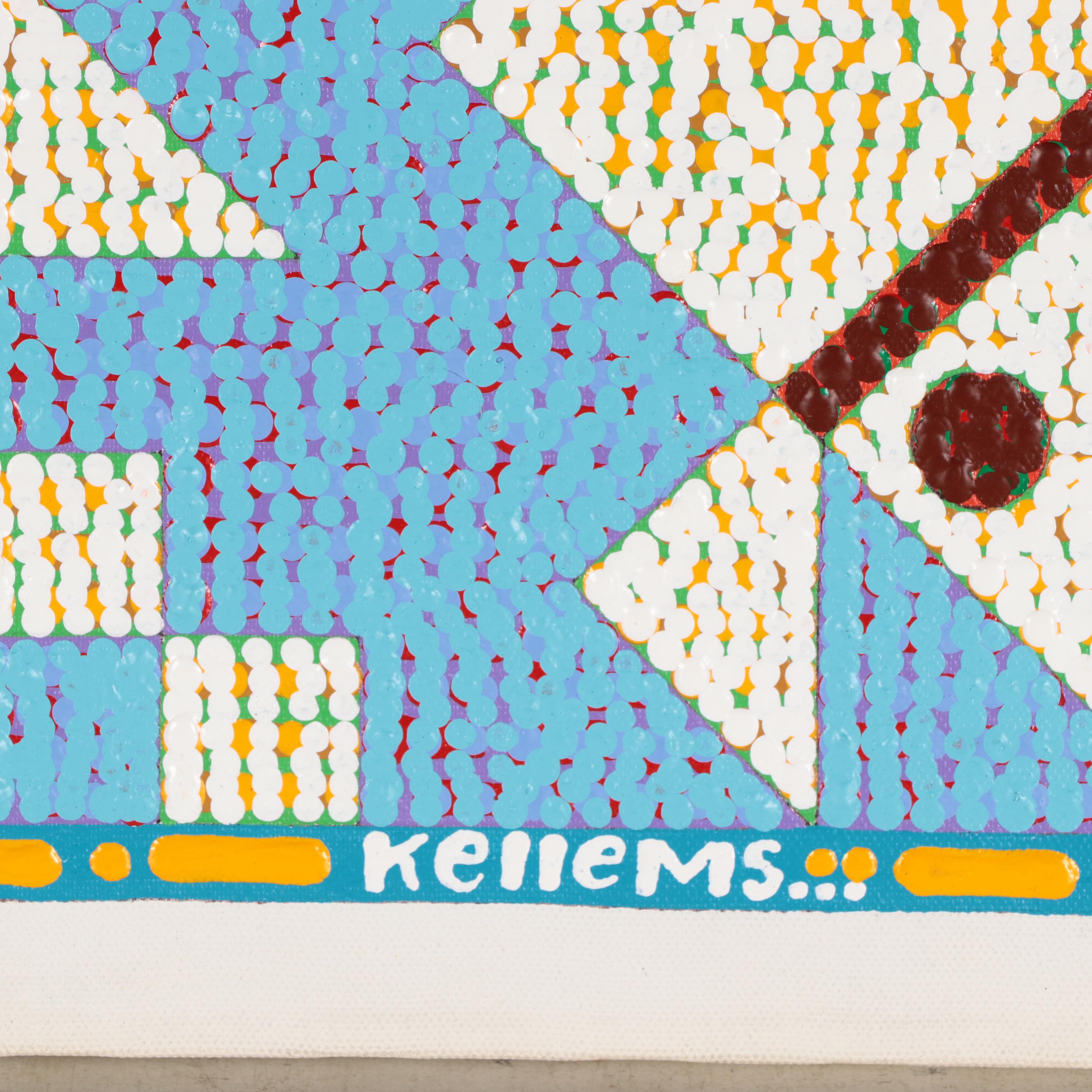 Jerry Kellems Acrylic Painting of Abstract Figures