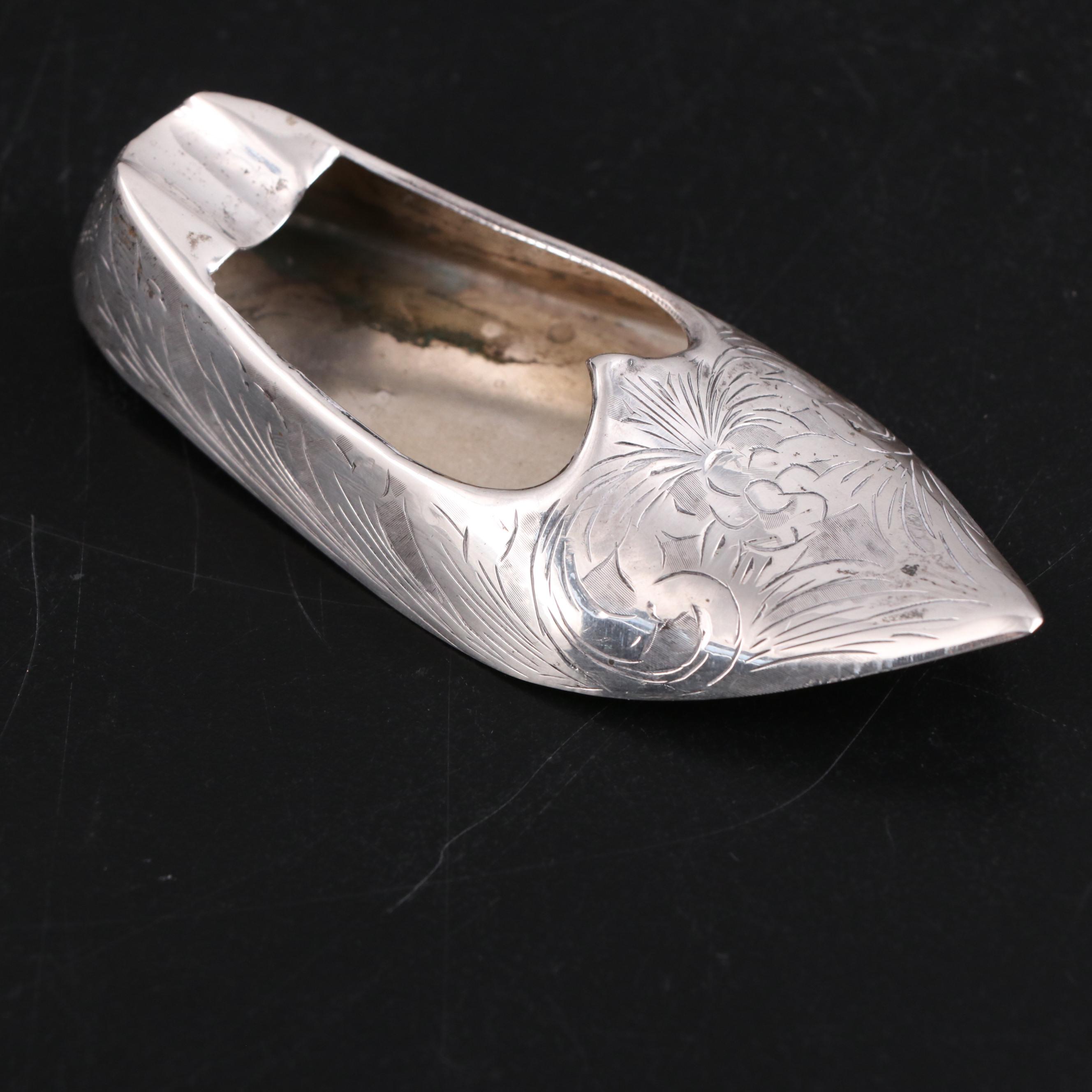 Siam Sterling Place Card Holder and Lighter Cover with 800 Silver Ashtray