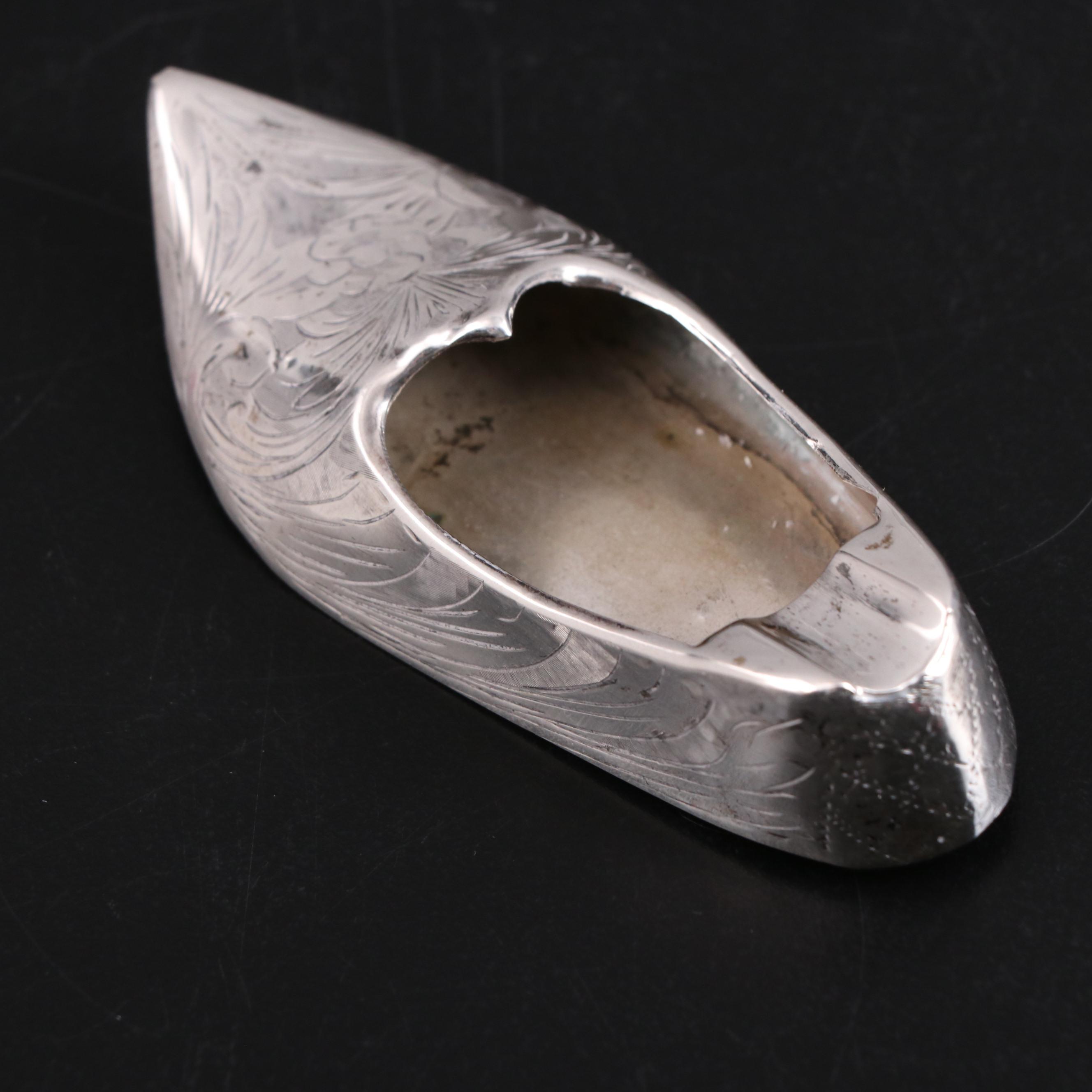 Siam Sterling Place Card Holder and Lighter Cover with 800 Silver Ashtray