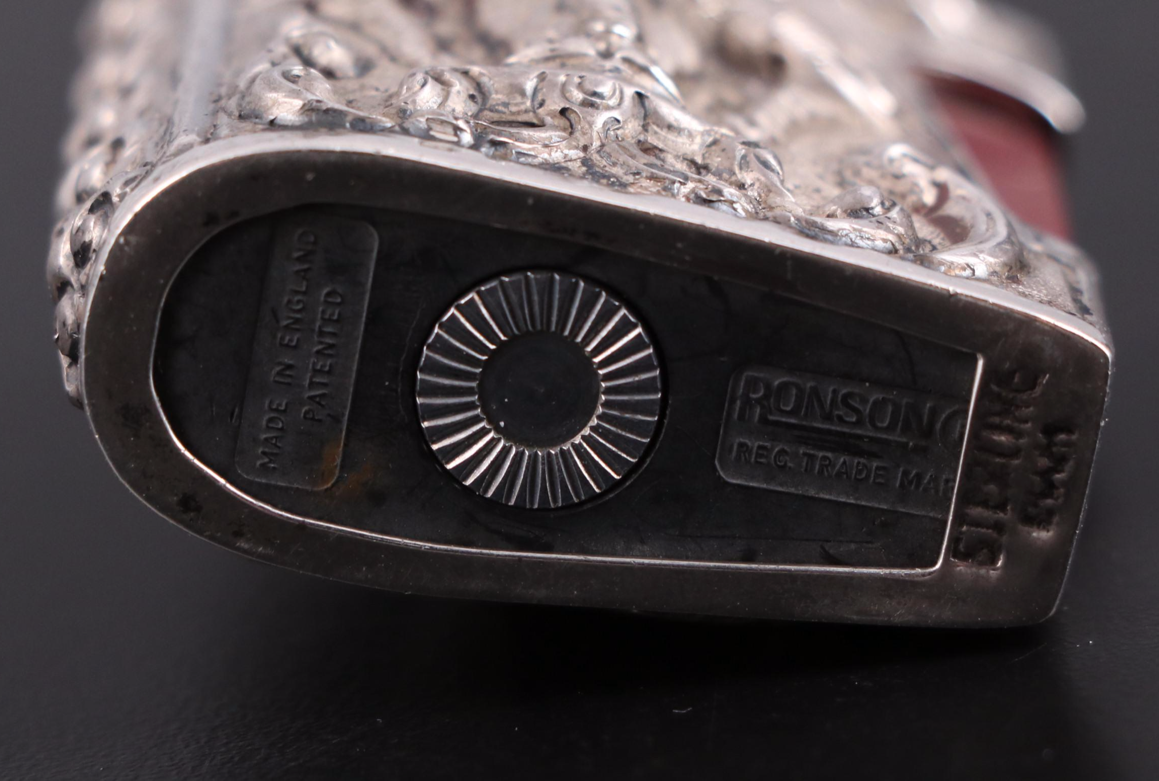 Siam Sterling Place Card Holder and Lighter Cover with 800 Silver Ashtray