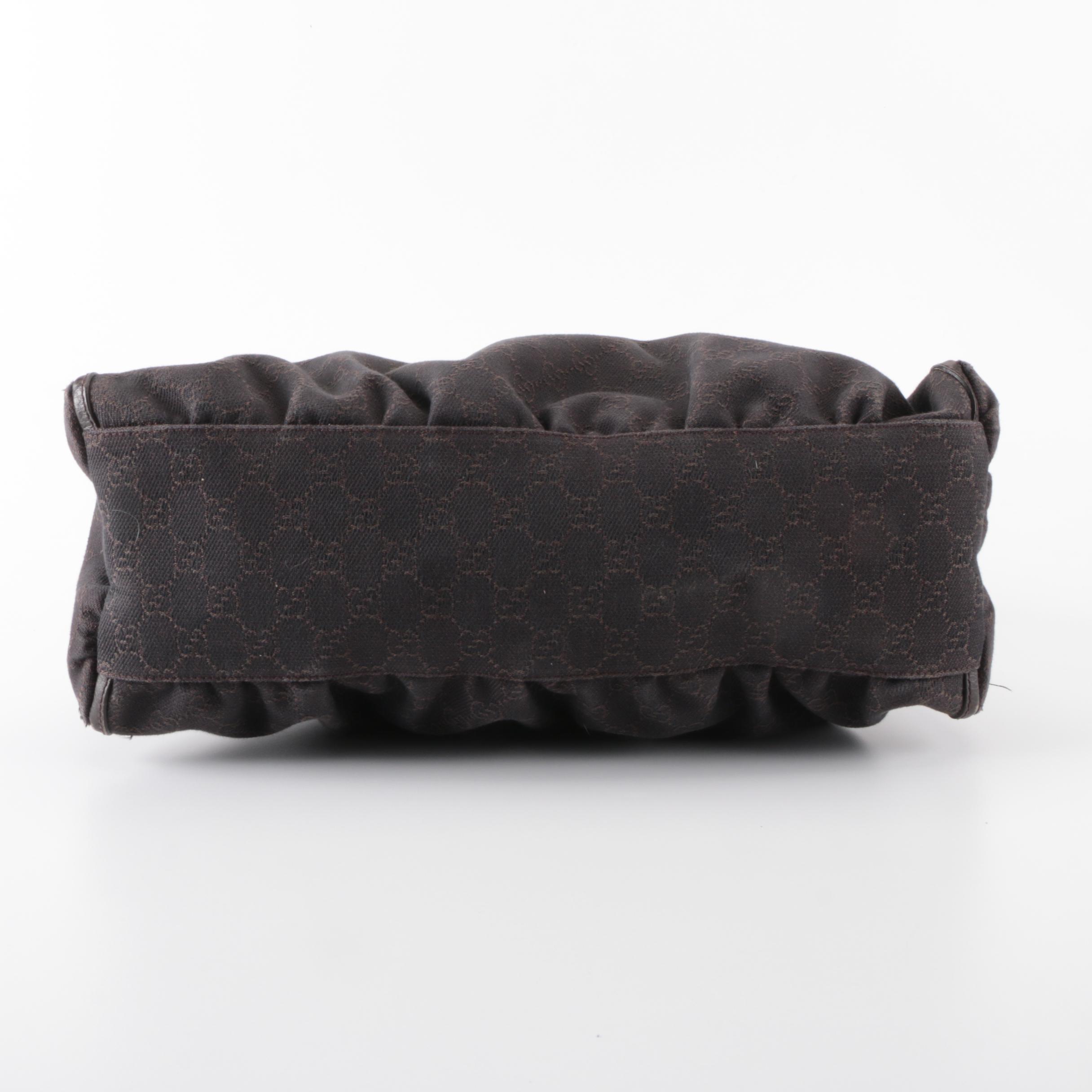 Gucci Abbey D-Ring Hobo Bag in Dark Brown Monogram Canvas and Leather