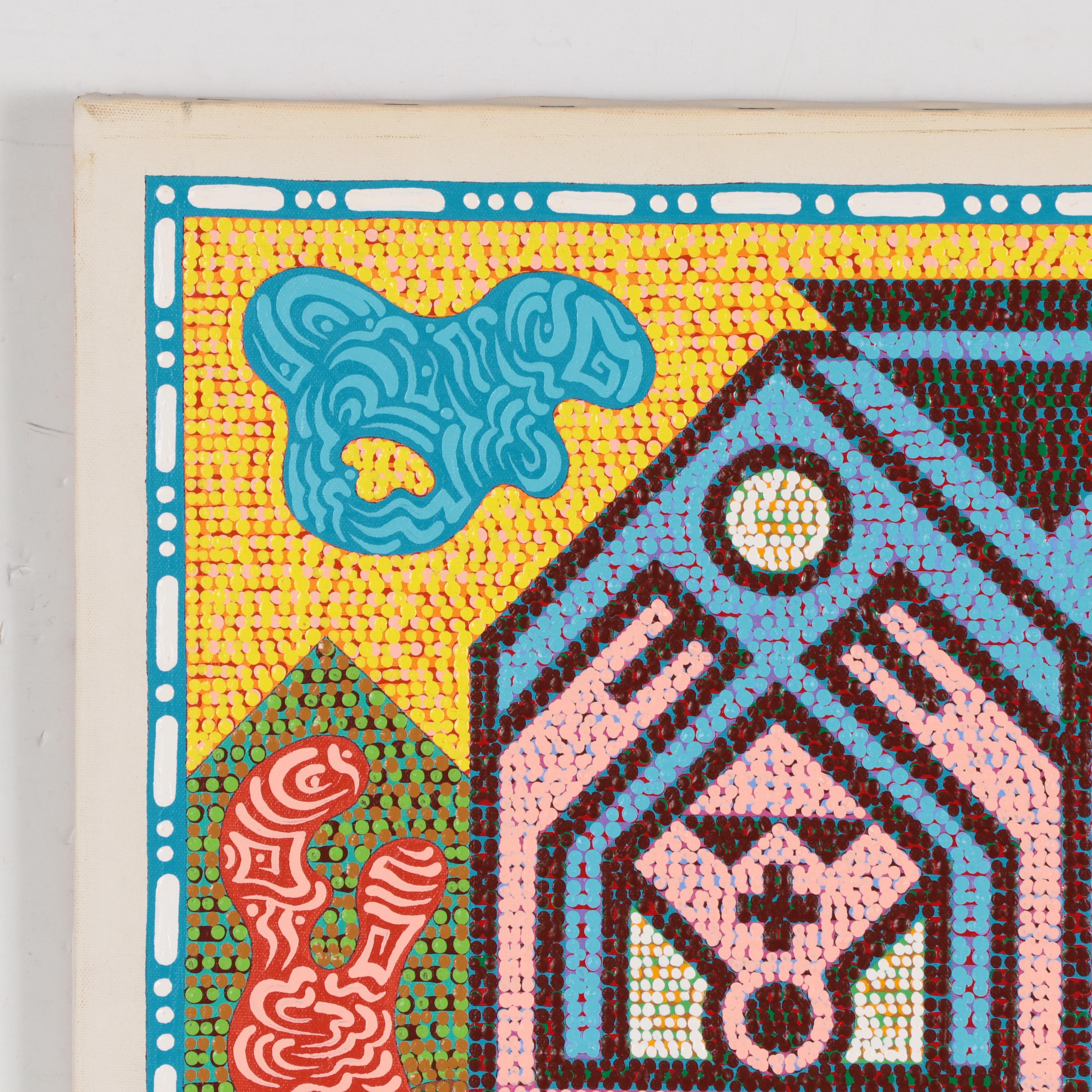 Jerry Kellems Acrylic Painting of Abstract Figures