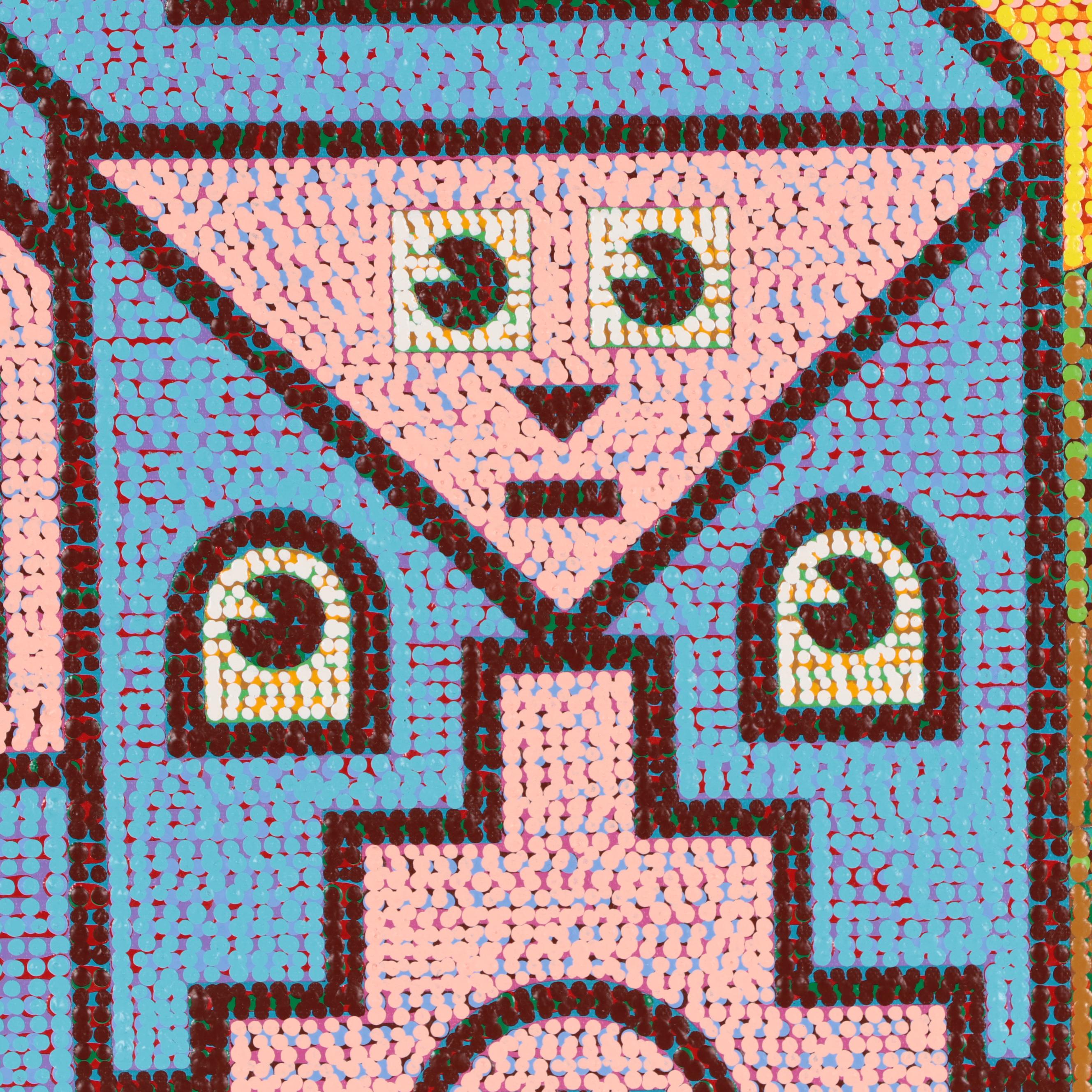 Jerry Kellems Acrylic Painting of Abstract Figures