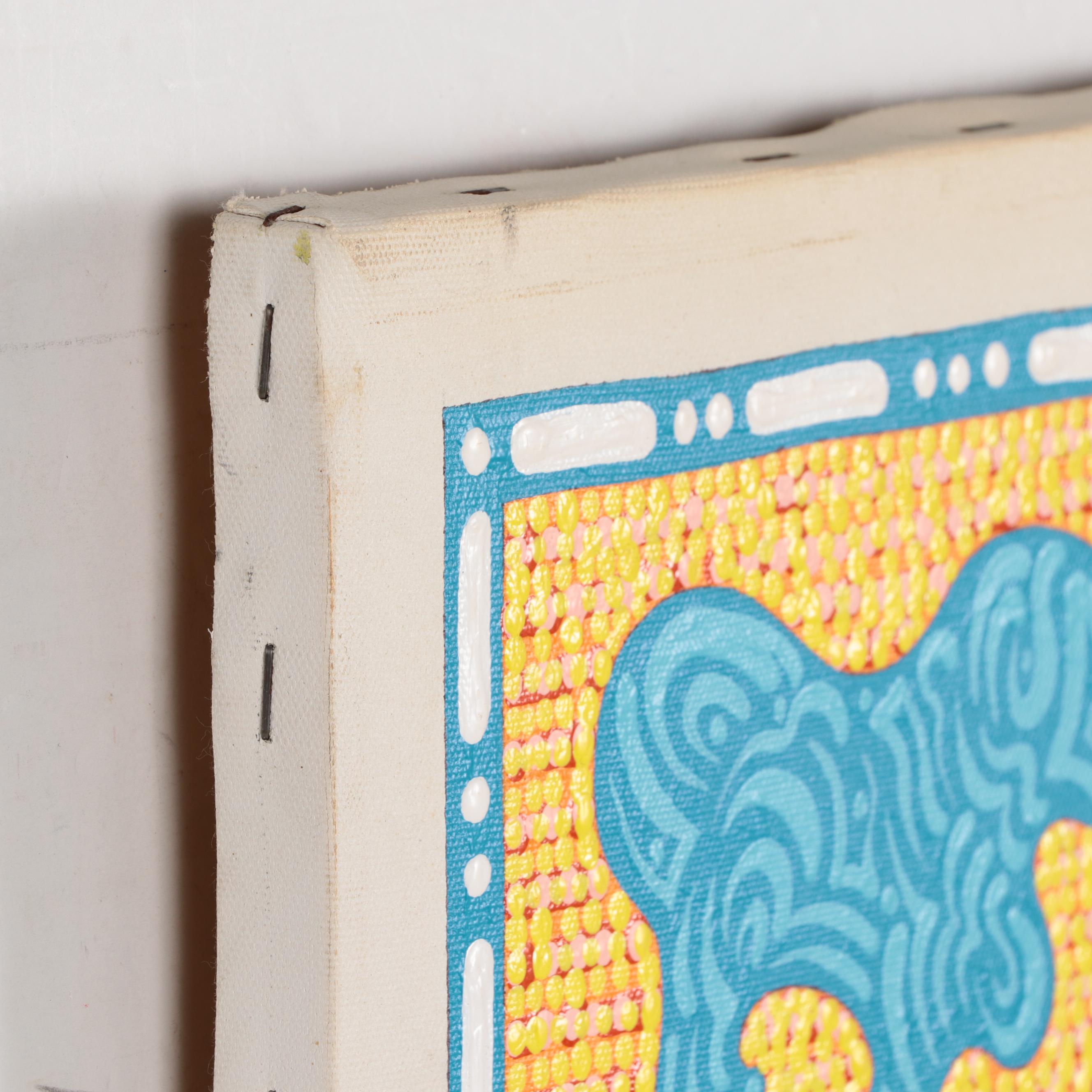 Jerry Kellems Acrylic Painting of Abstract Figures