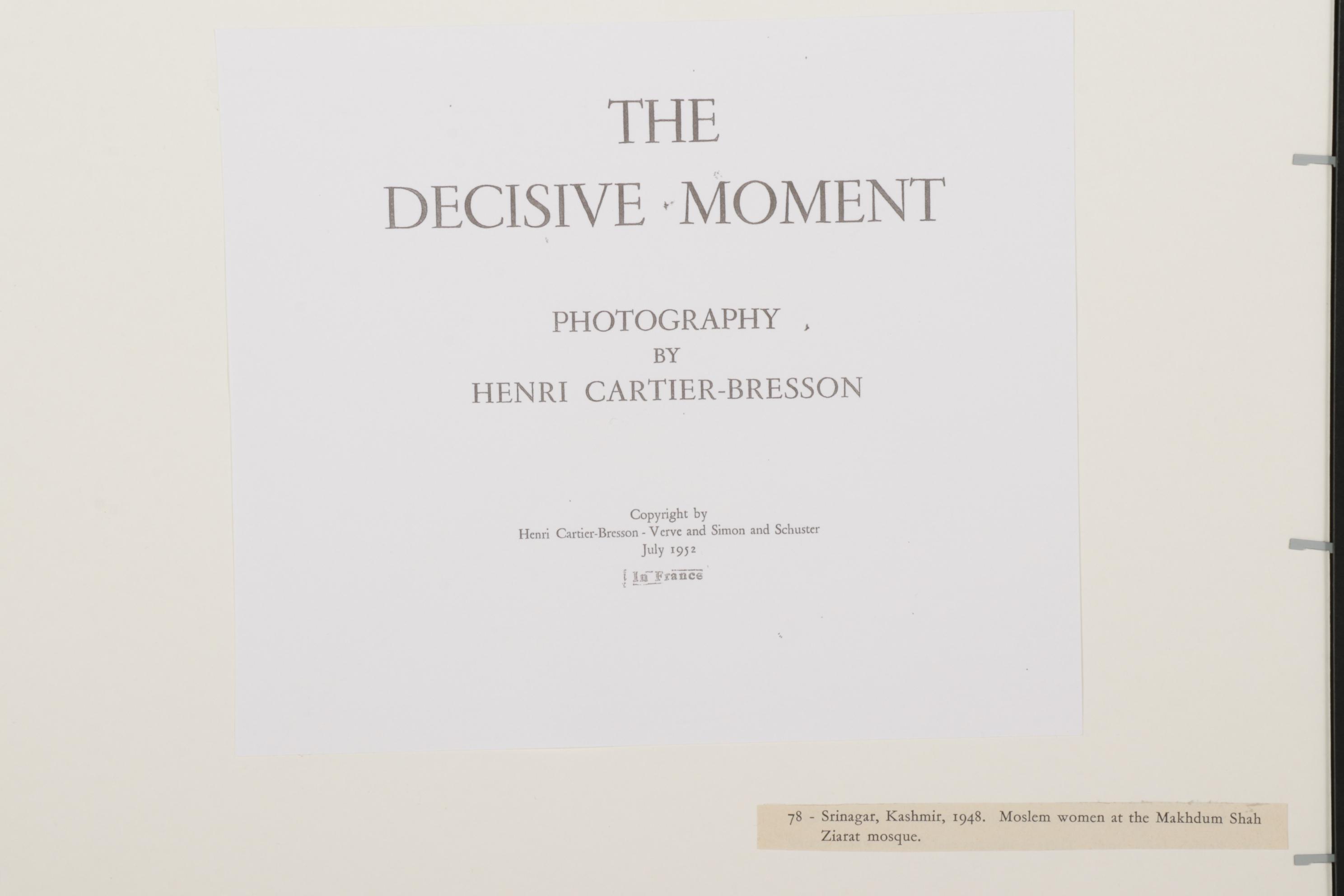 Henri Cartier-Bresson Kashmir Rotogravure From "The Decisive Moment," 1952