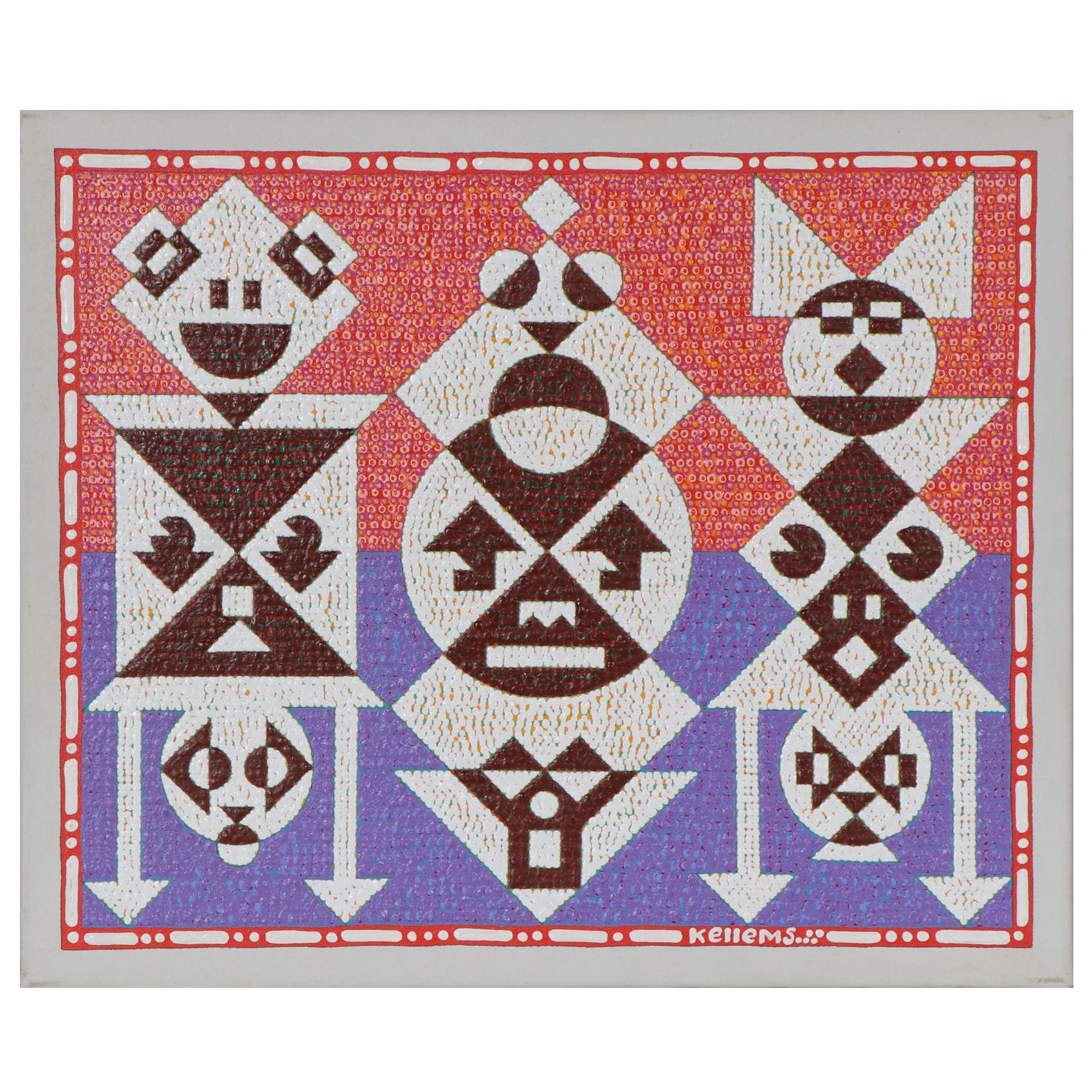 Jerry Kellems Stylized Abstract Acrylic Painting