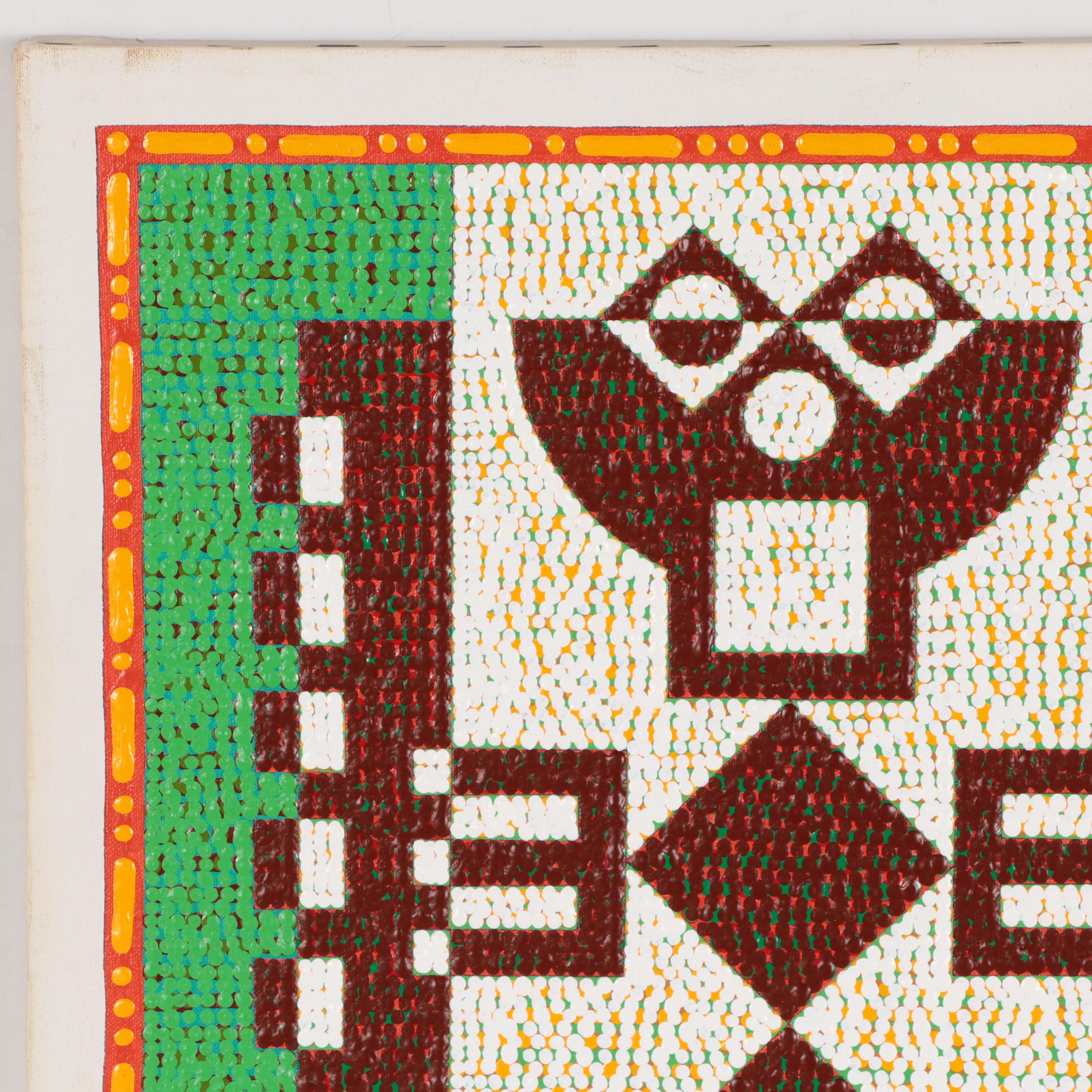 Jerry Kellems Abstract Geometric Acrylic Painting, 21st Century