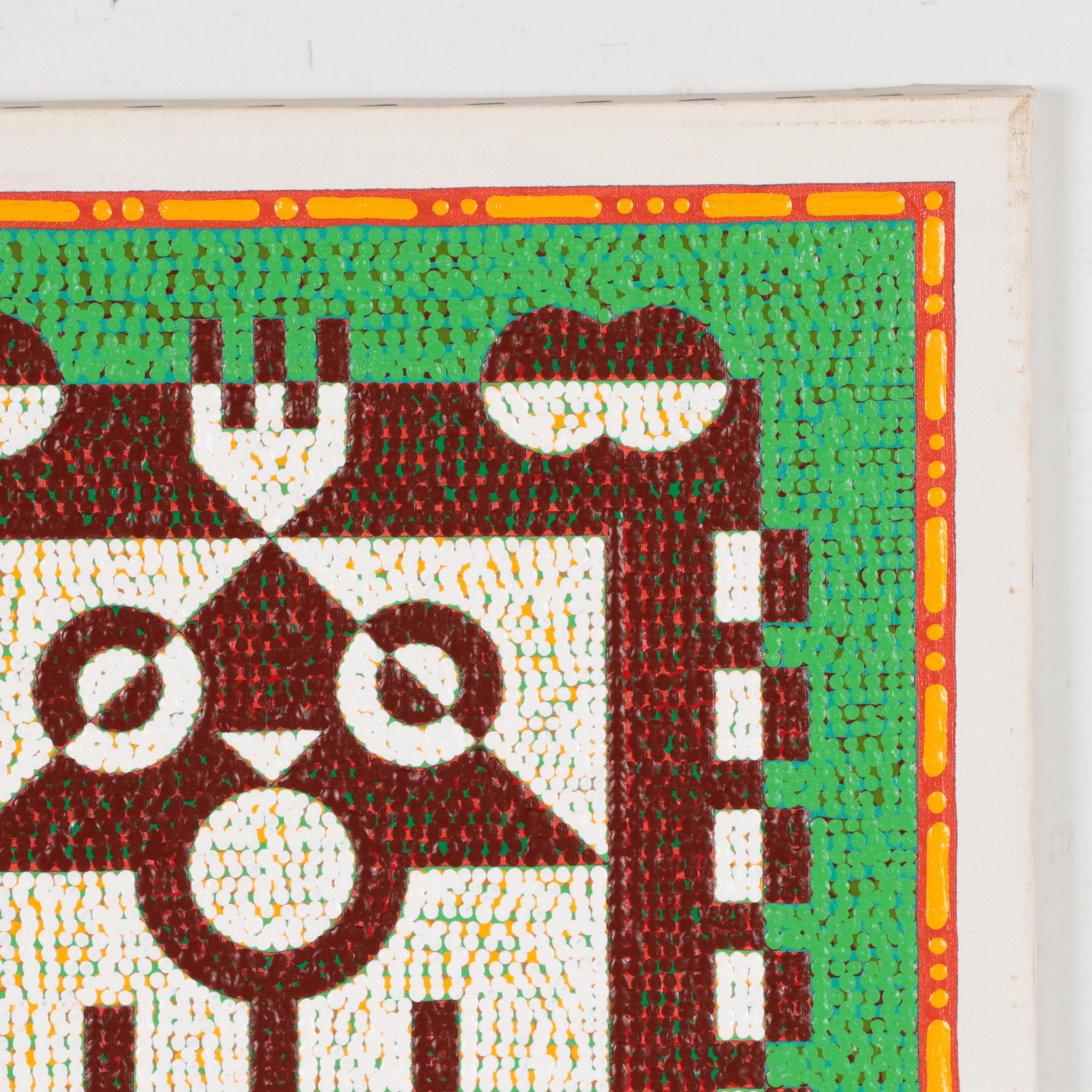 Jerry Kellems Abstract Geometric Acrylic Painting, 21st Century