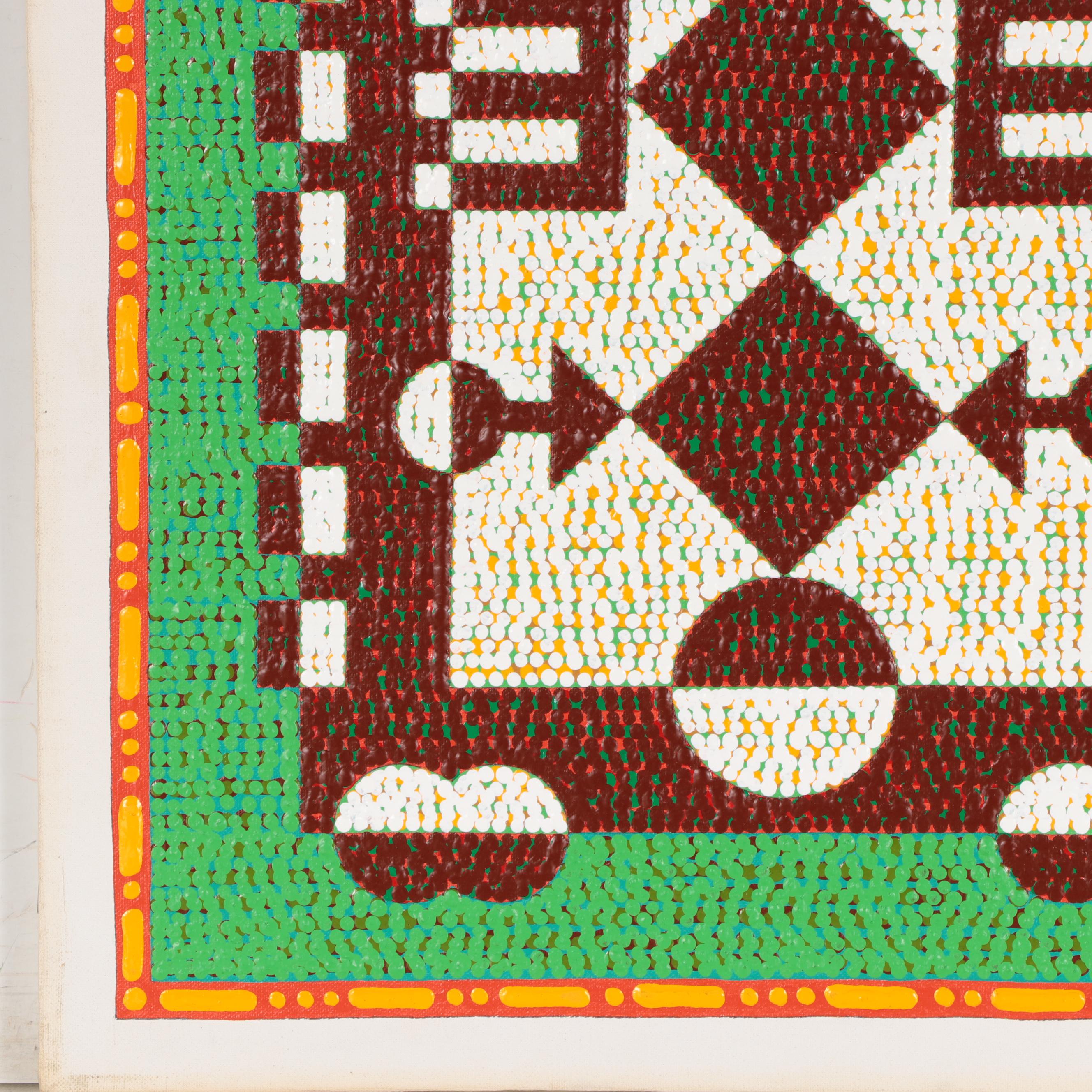 Jerry Kellems Abstract Geometric Acrylic Painting, 21st Century