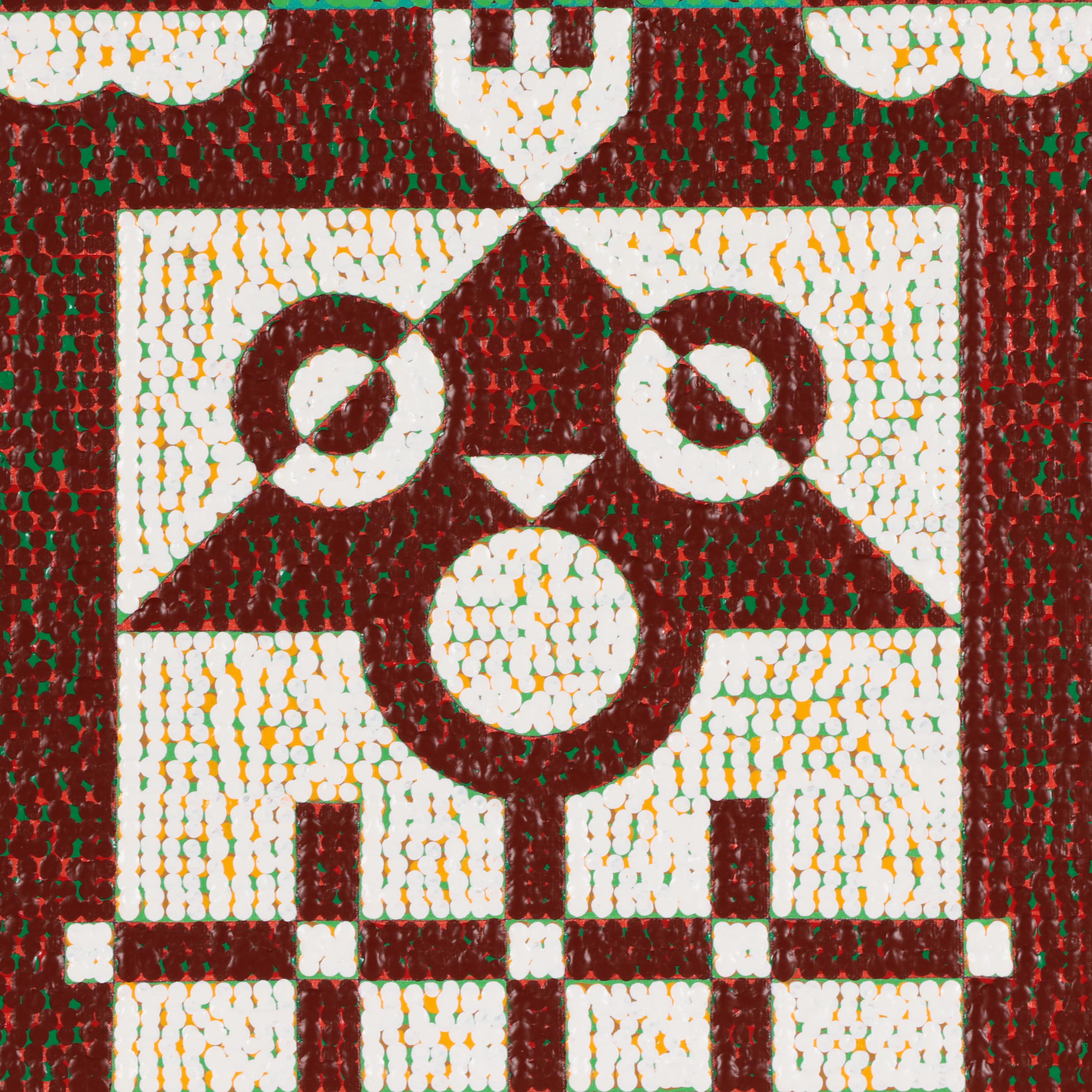 Jerry Kellems Abstract Geometric Acrylic Painting, 21st Century