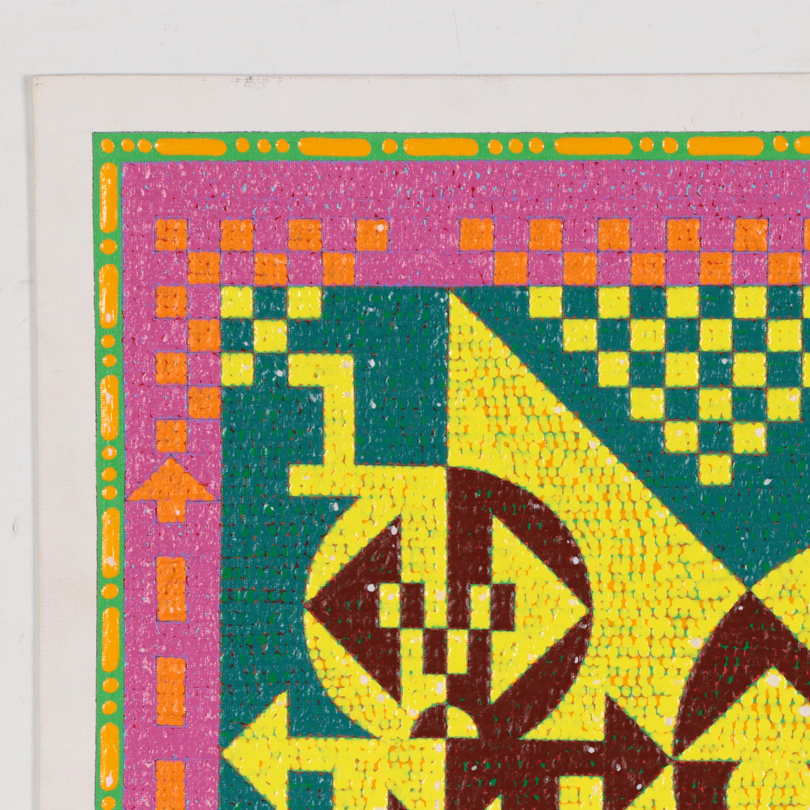 Jerry Kellems Acrylic Painting of Abstract Figures