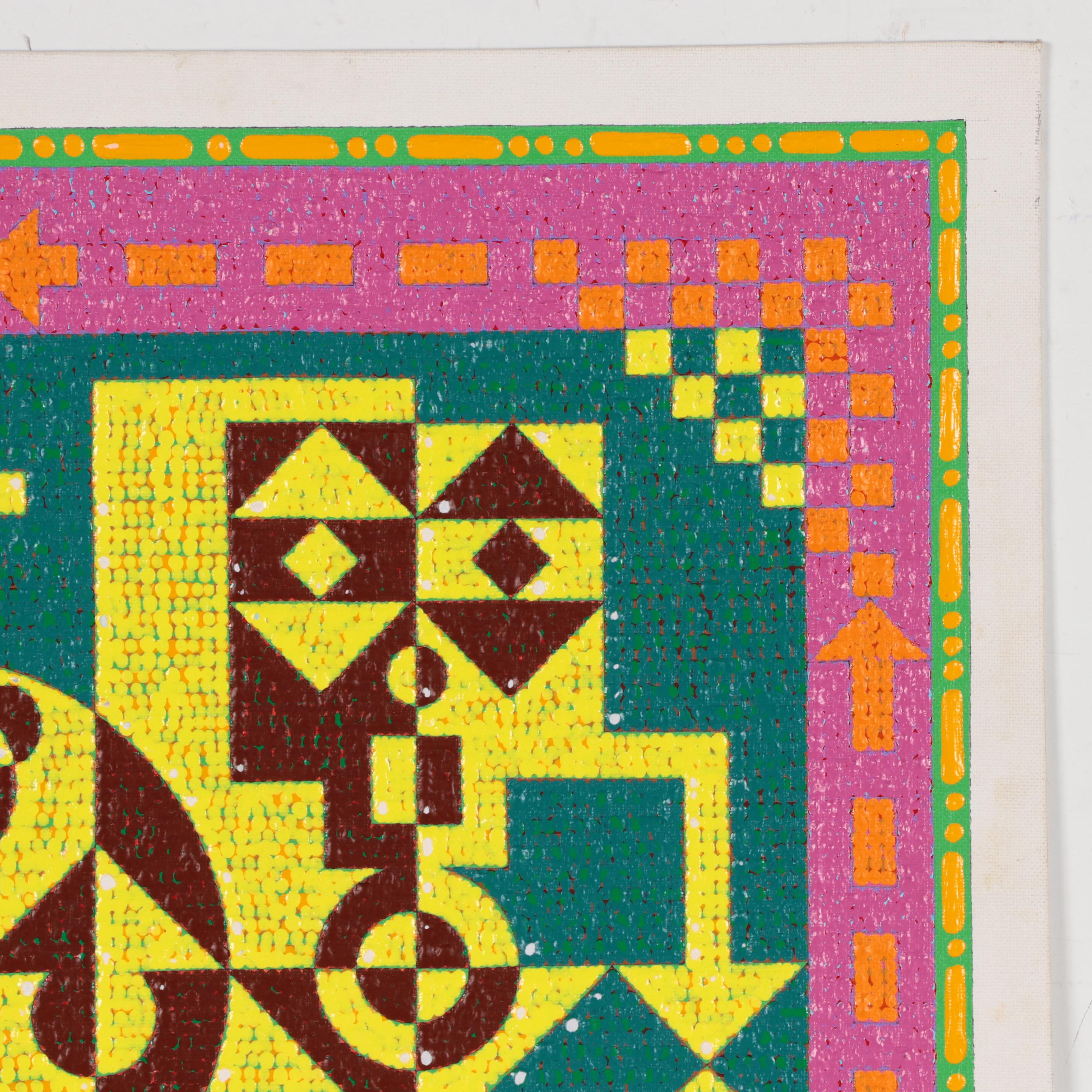 Jerry Kellems Acrylic Painting of Abstract Figures