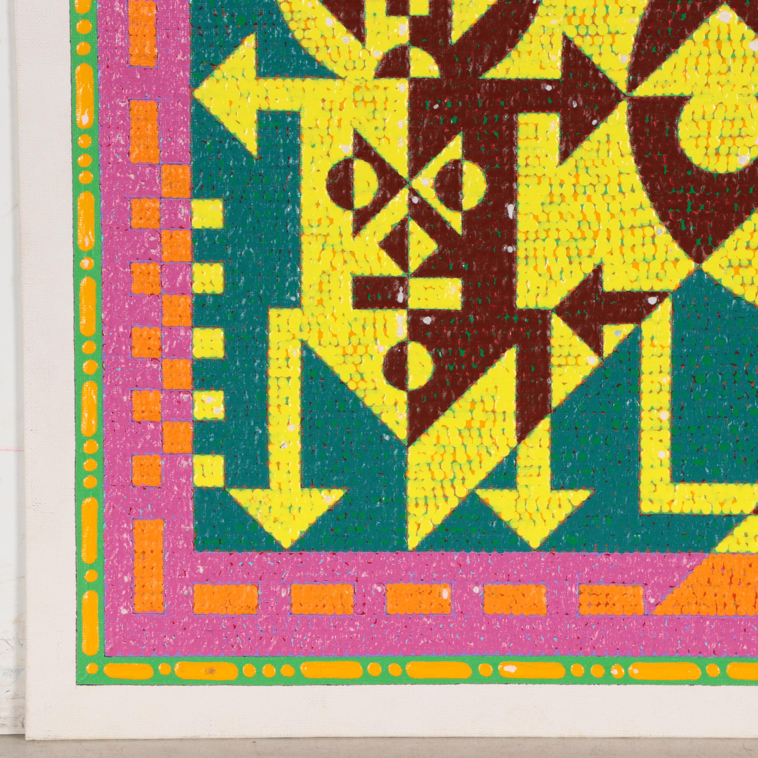 Jerry Kellems Acrylic Painting of Abstract Figures