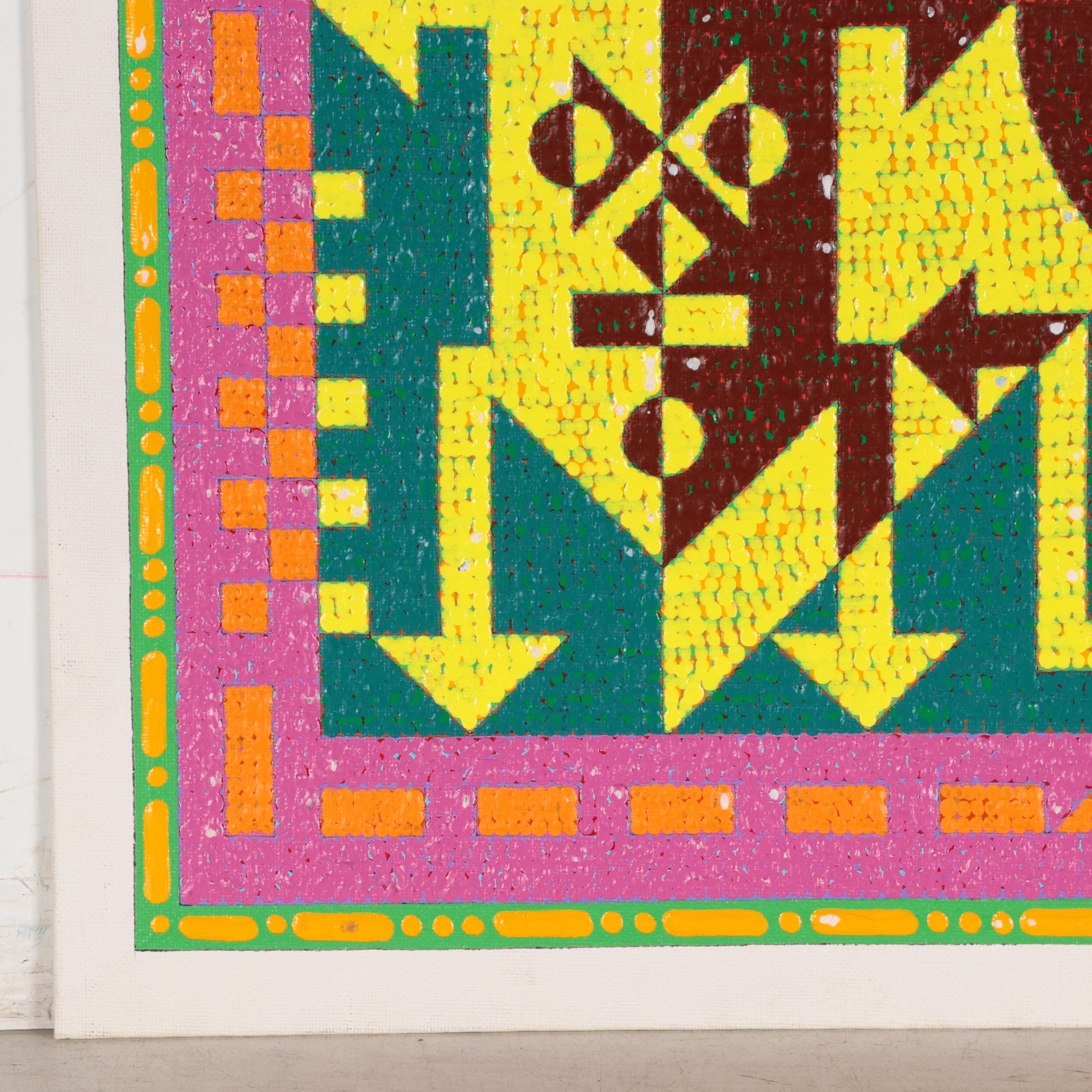 Jerry Kellems Acrylic Painting of Abstract Figures