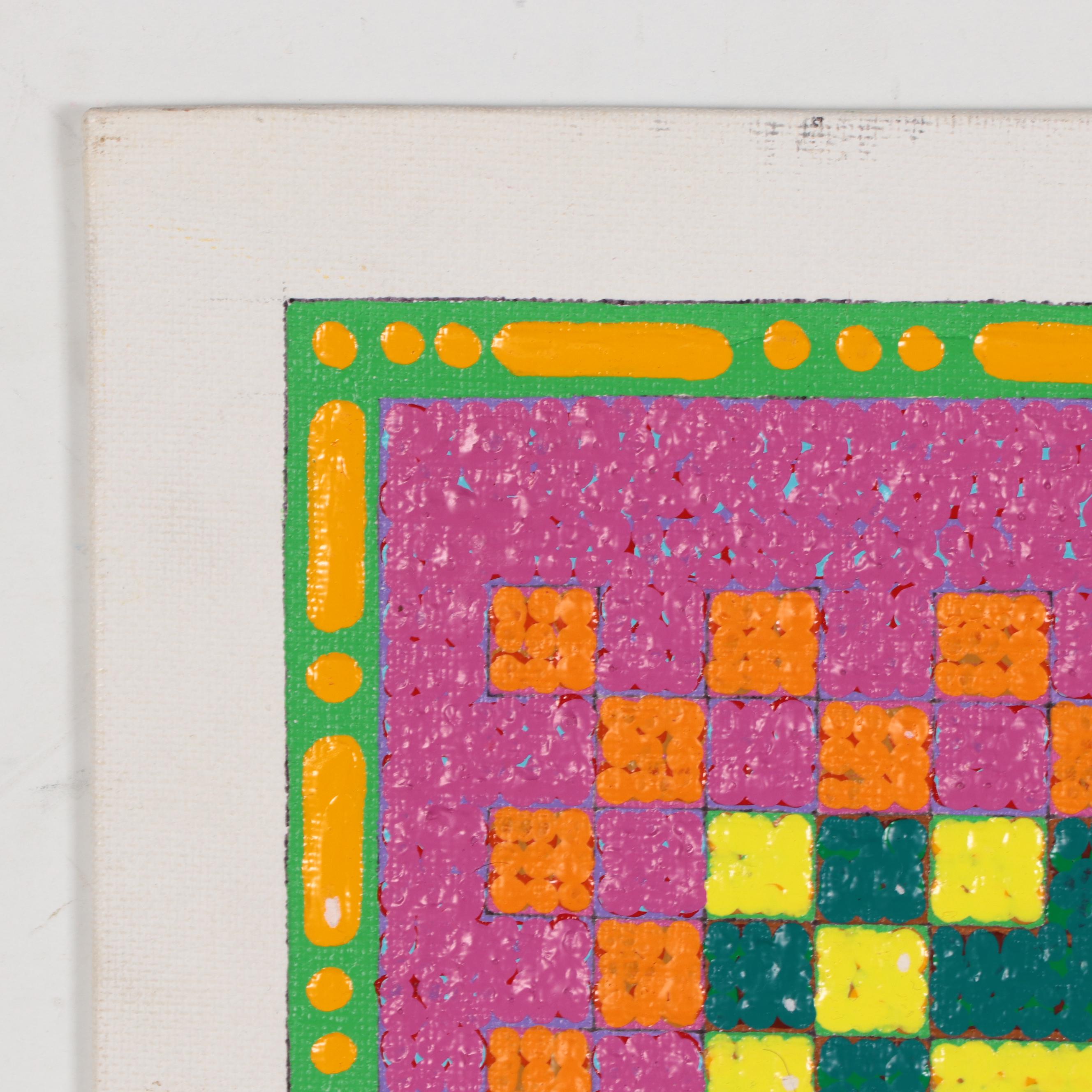 Jerry Kellems Acrylic Painting of Abstract Figures