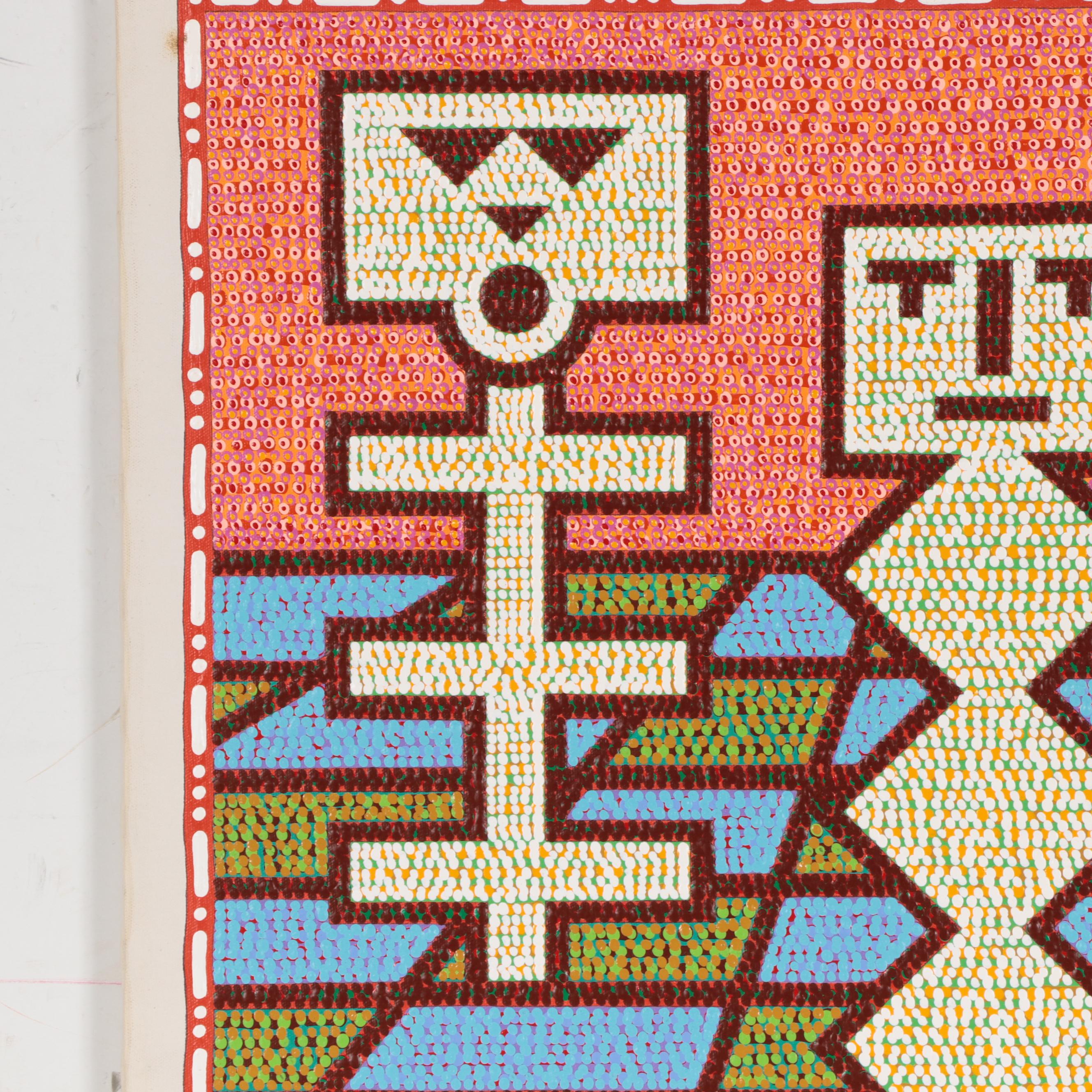 Jerry Kellems Abstract Geometric Acrylic Painting, 21st Century