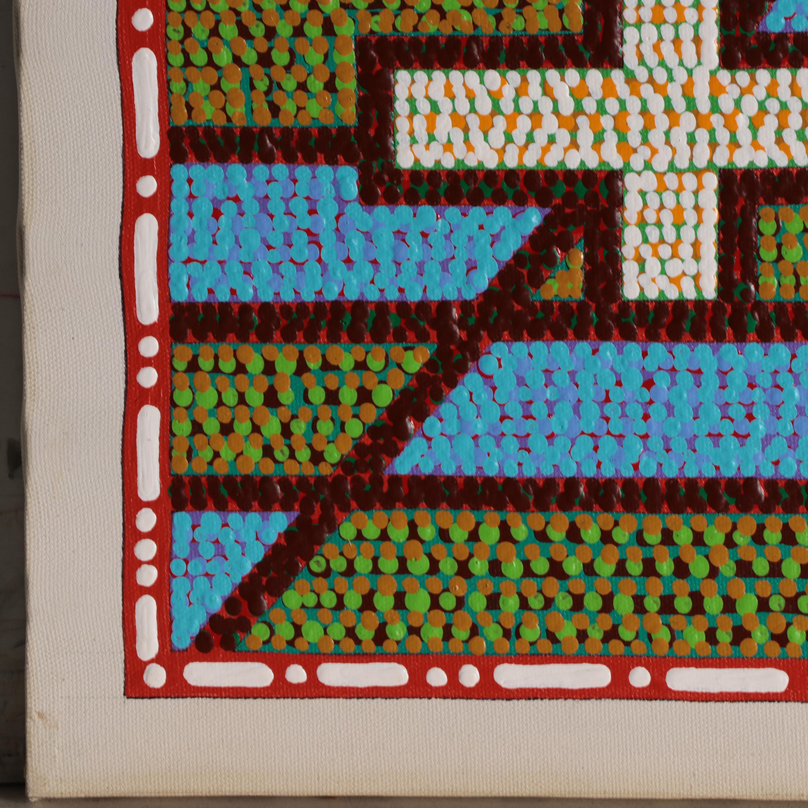 Jerry Kellems Abstract Geometric Acrylic Painting, 21st Century