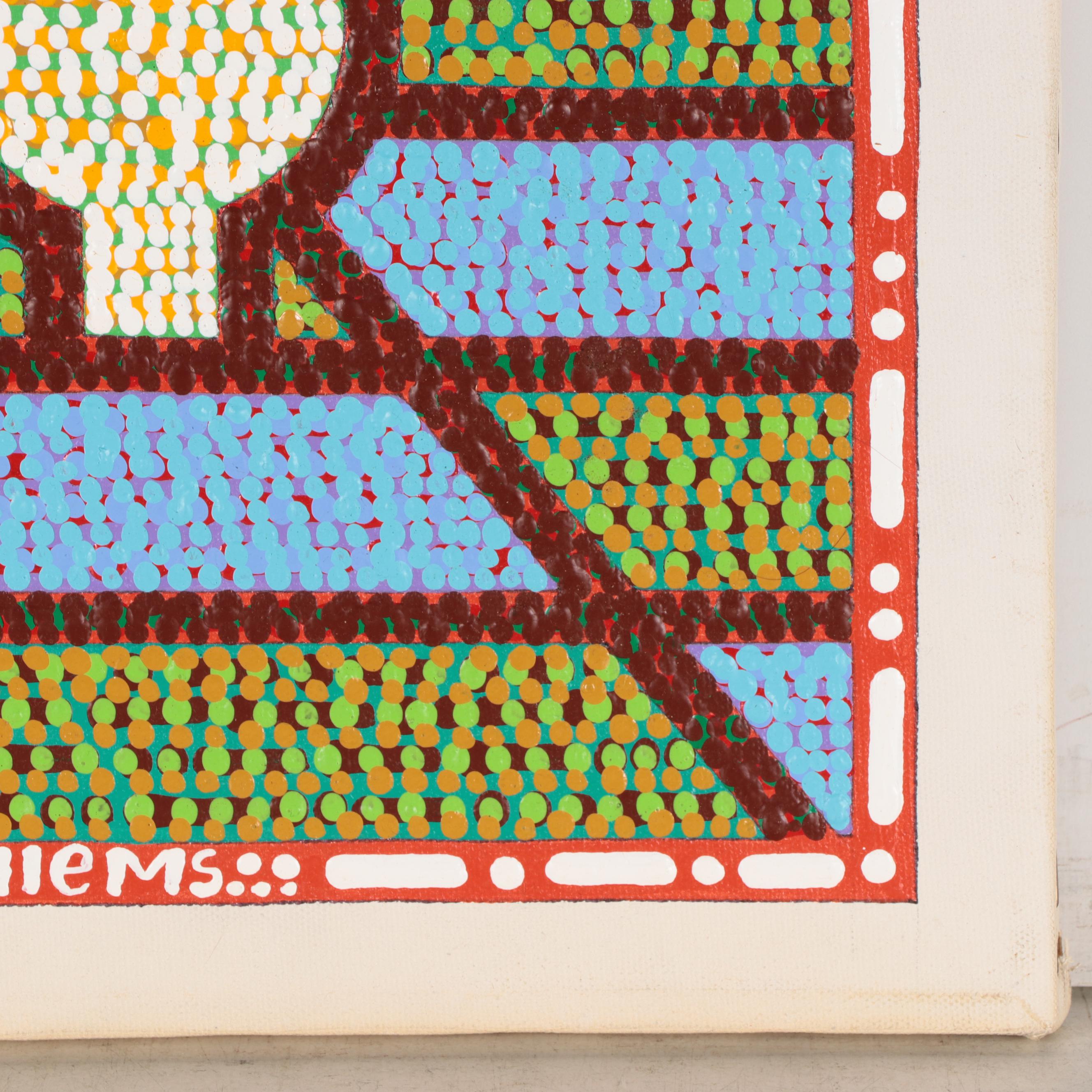 Jerry Kellems Abstract Geometric Acrylic Painting, 21st Century