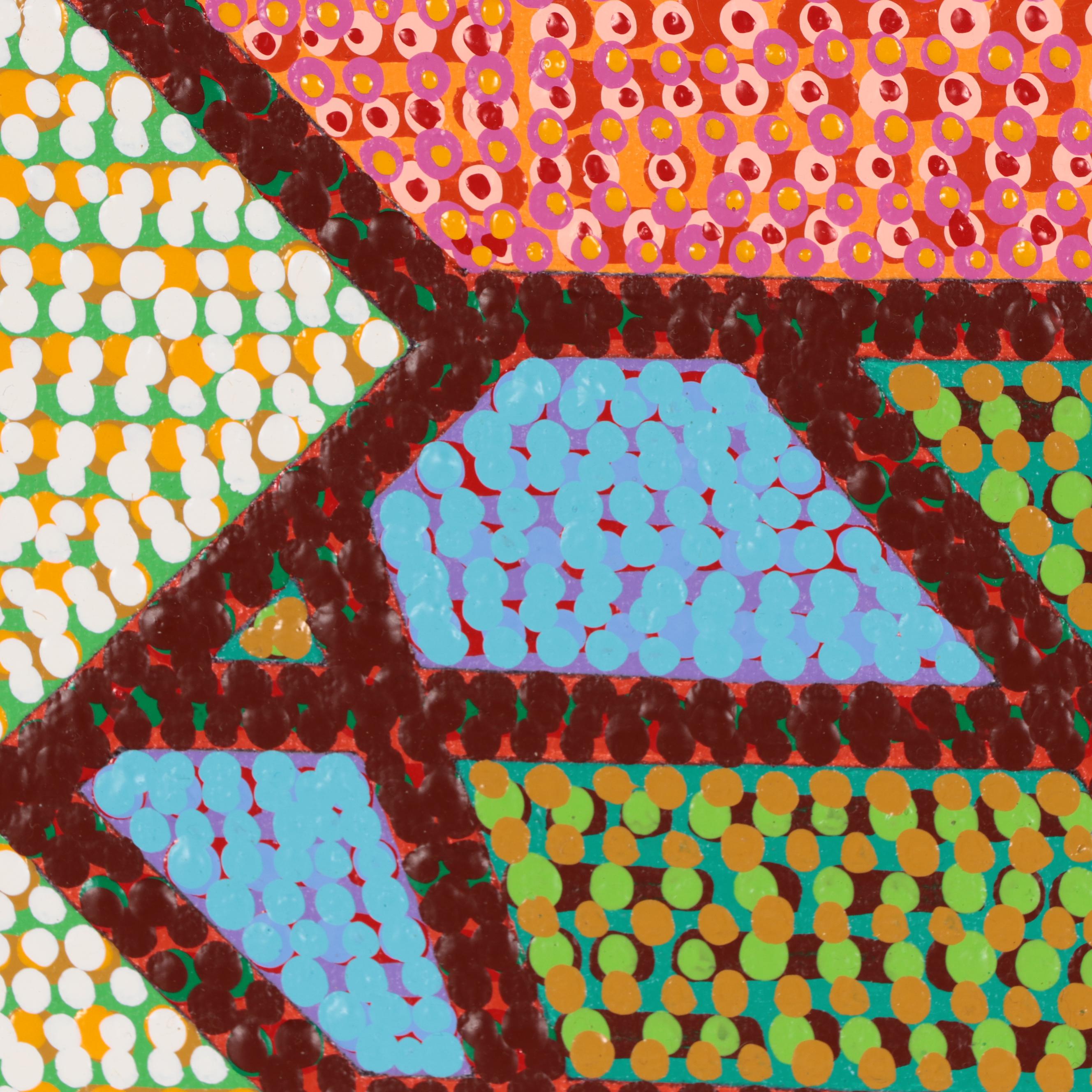 Jerry Kellems Abstract Geometric Acrylic Painting, 21st Century