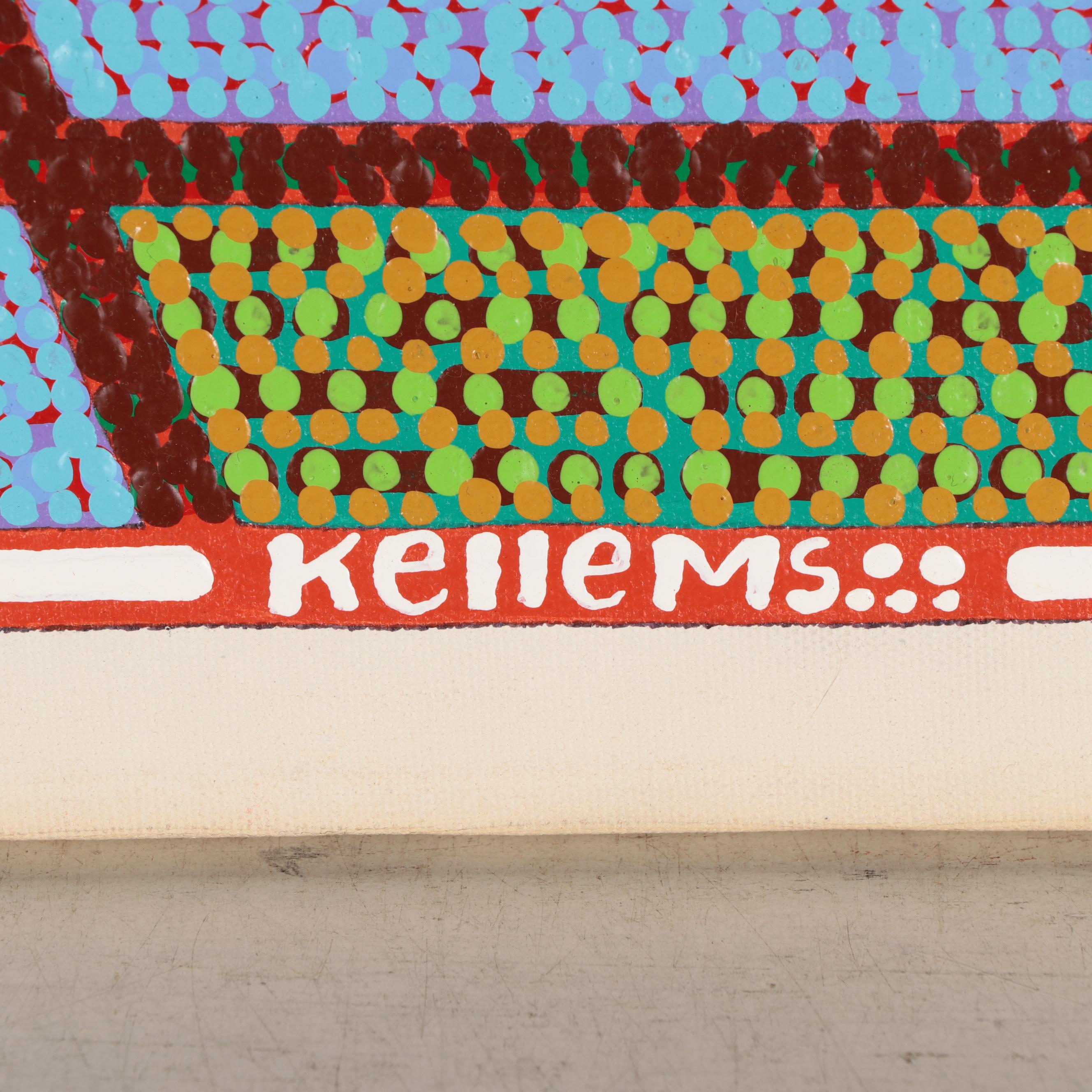 Jerry Kellems Abstract Geometric Acrylic Painting, 21st Century