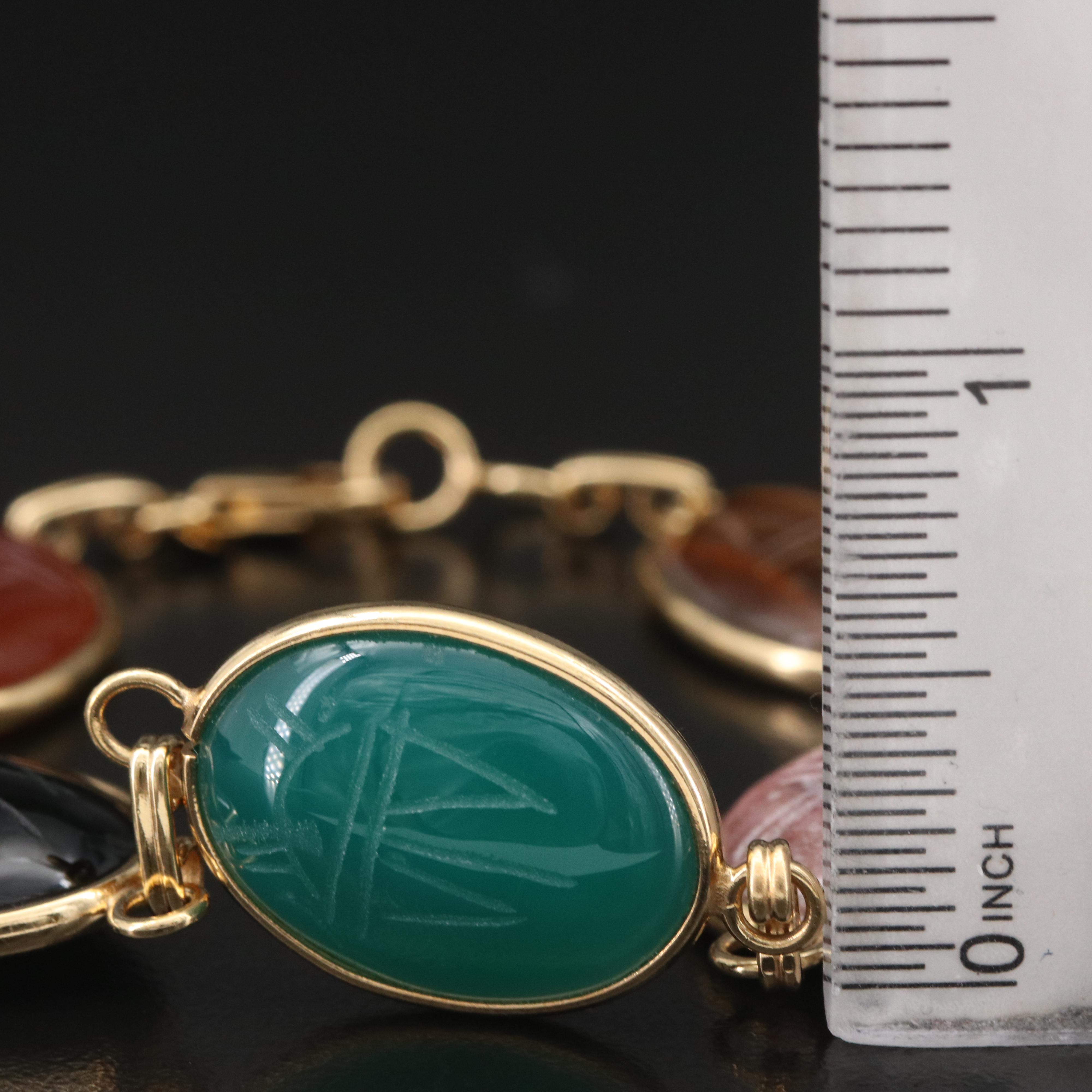 14K Gemstone Scarab Bracelet