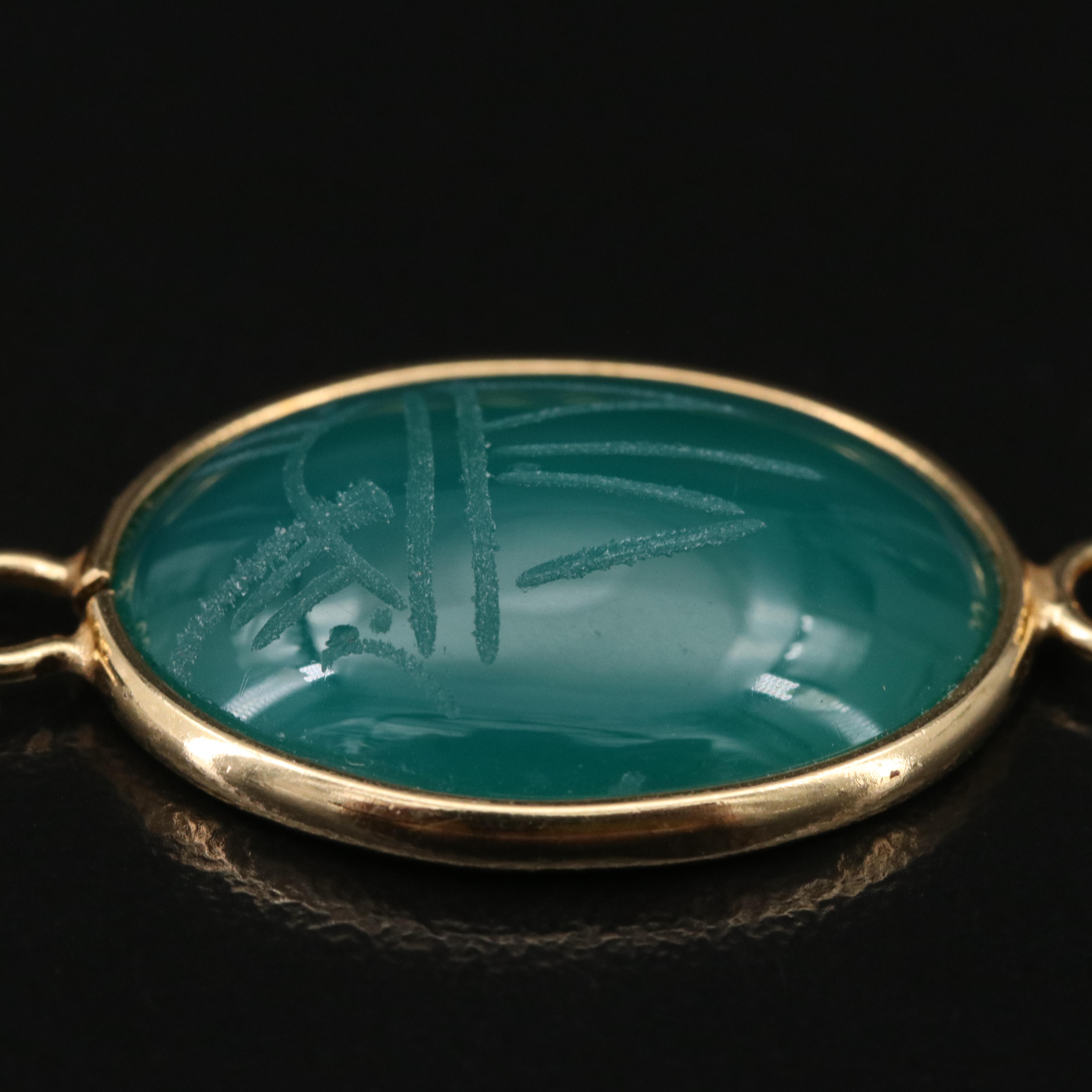 14K Gemstone Scarab Bracelet