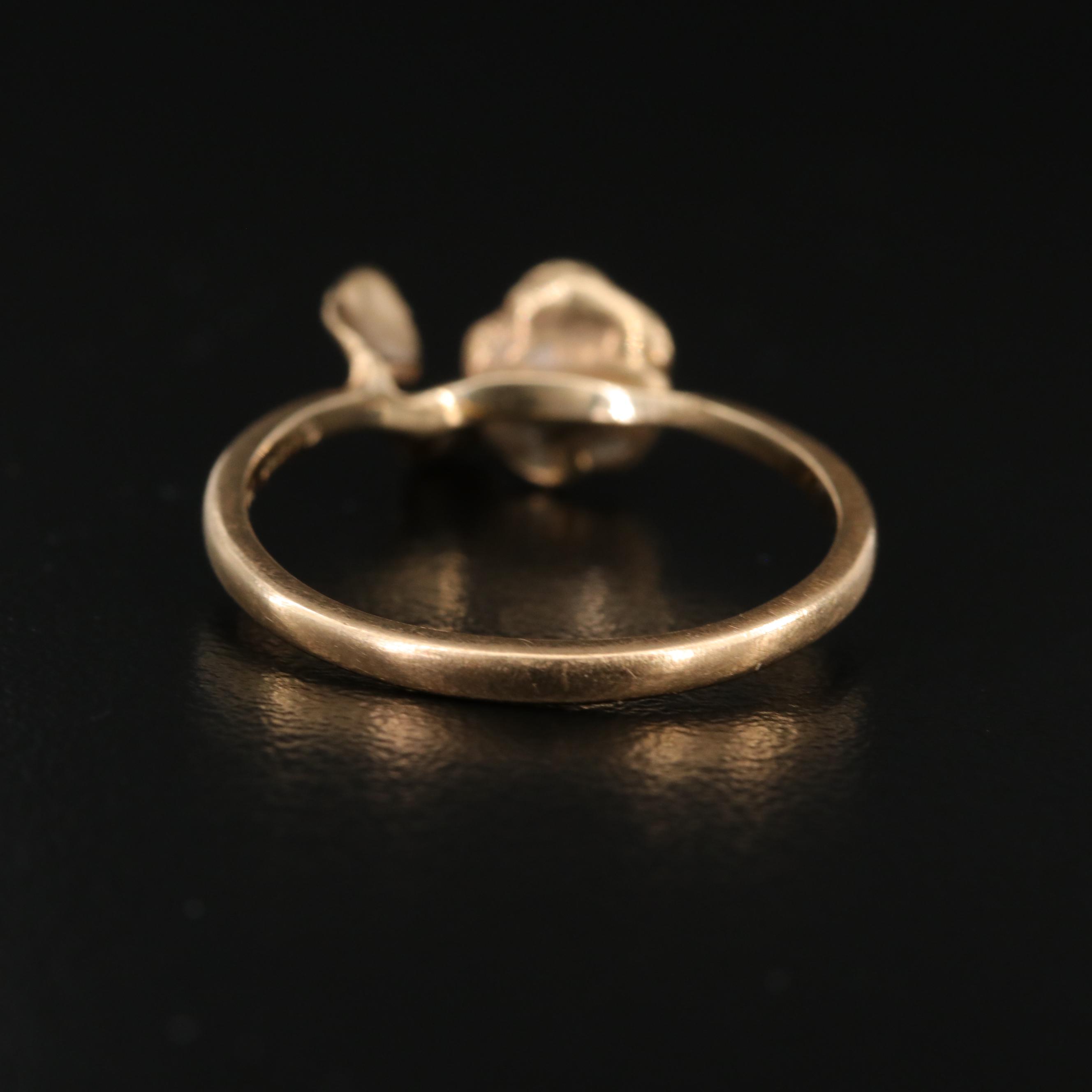 James Avery 14K 0.03 CT Diamond Rose Ring