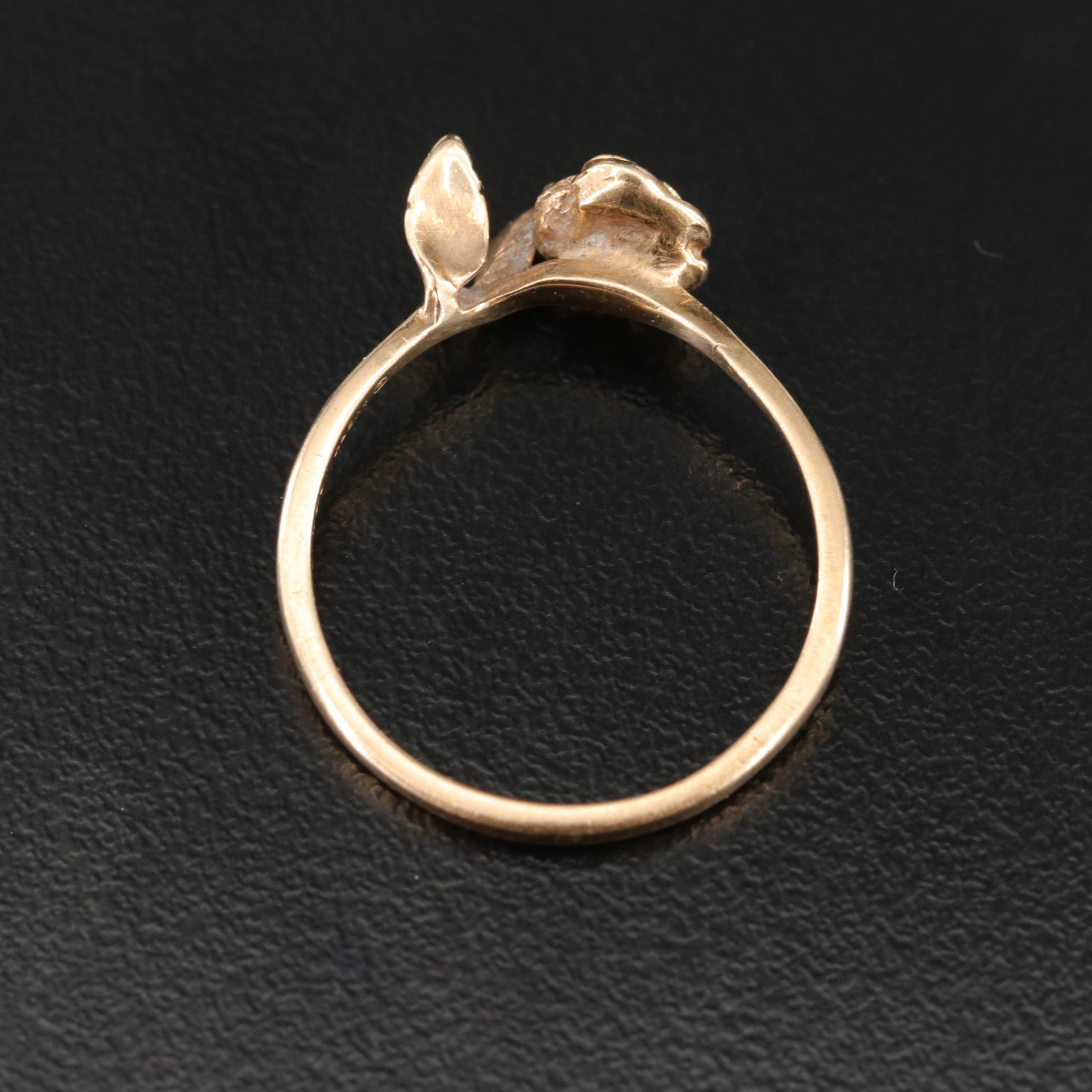 James Avery 14K 0.03 CT Diamond Rose Ring