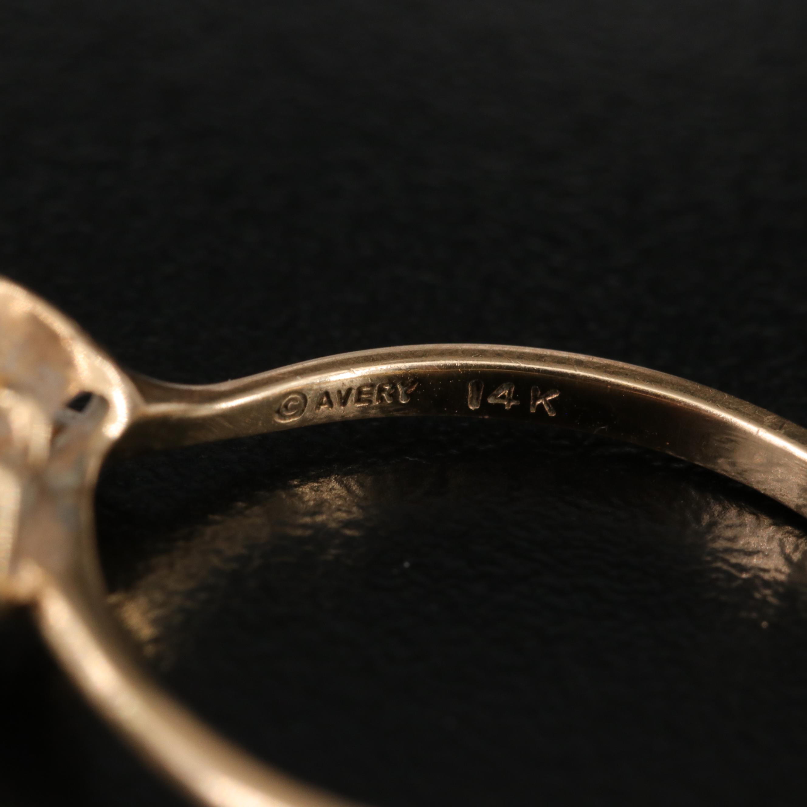 James Avery 14K 0.03 CT Diamond Rose Ring