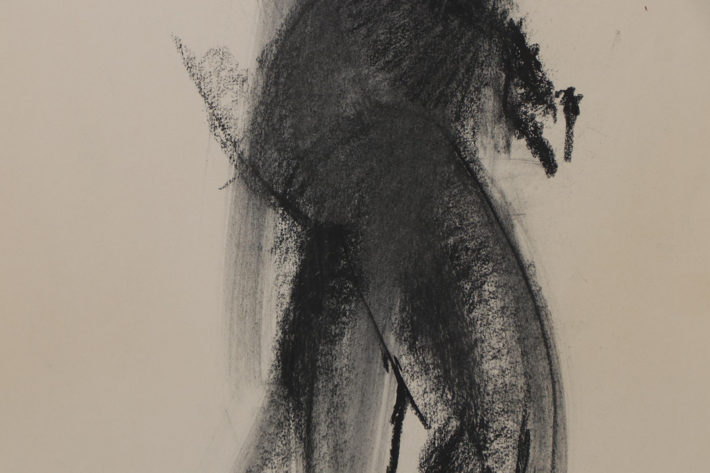 Nicholas Barbieri Charcoal Drawing of Figure Study, Circa 1980